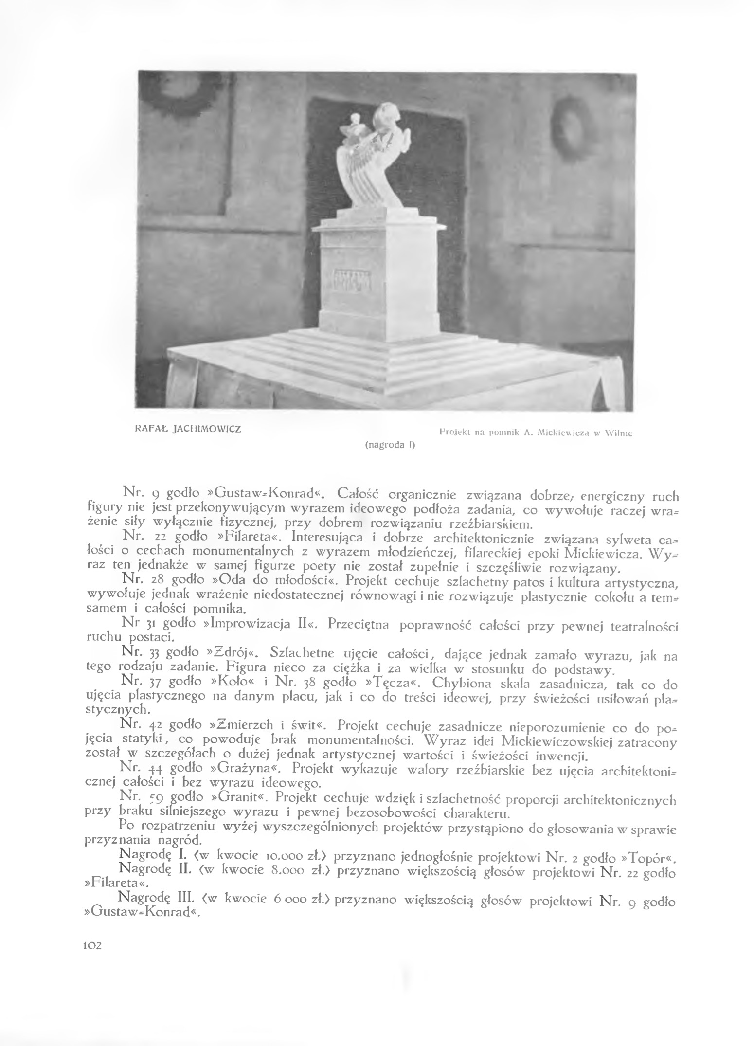 Fotografia przedstawiająca Competition for the design of the monument to Adam Mickiewicz in Vilnius