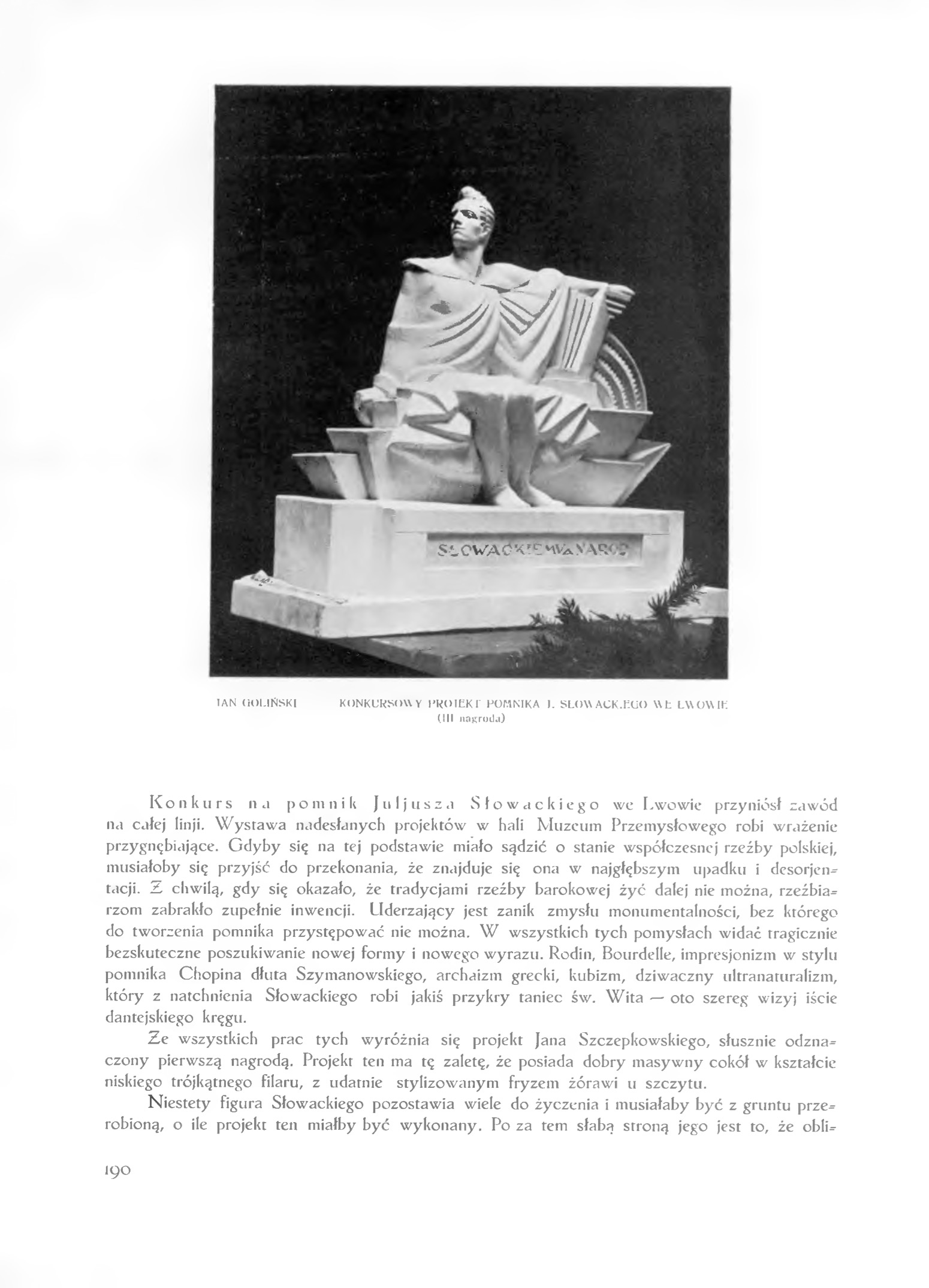 Fotografia przedstawiająca Competition for the monument to Juliusz Słowacki in Lviv