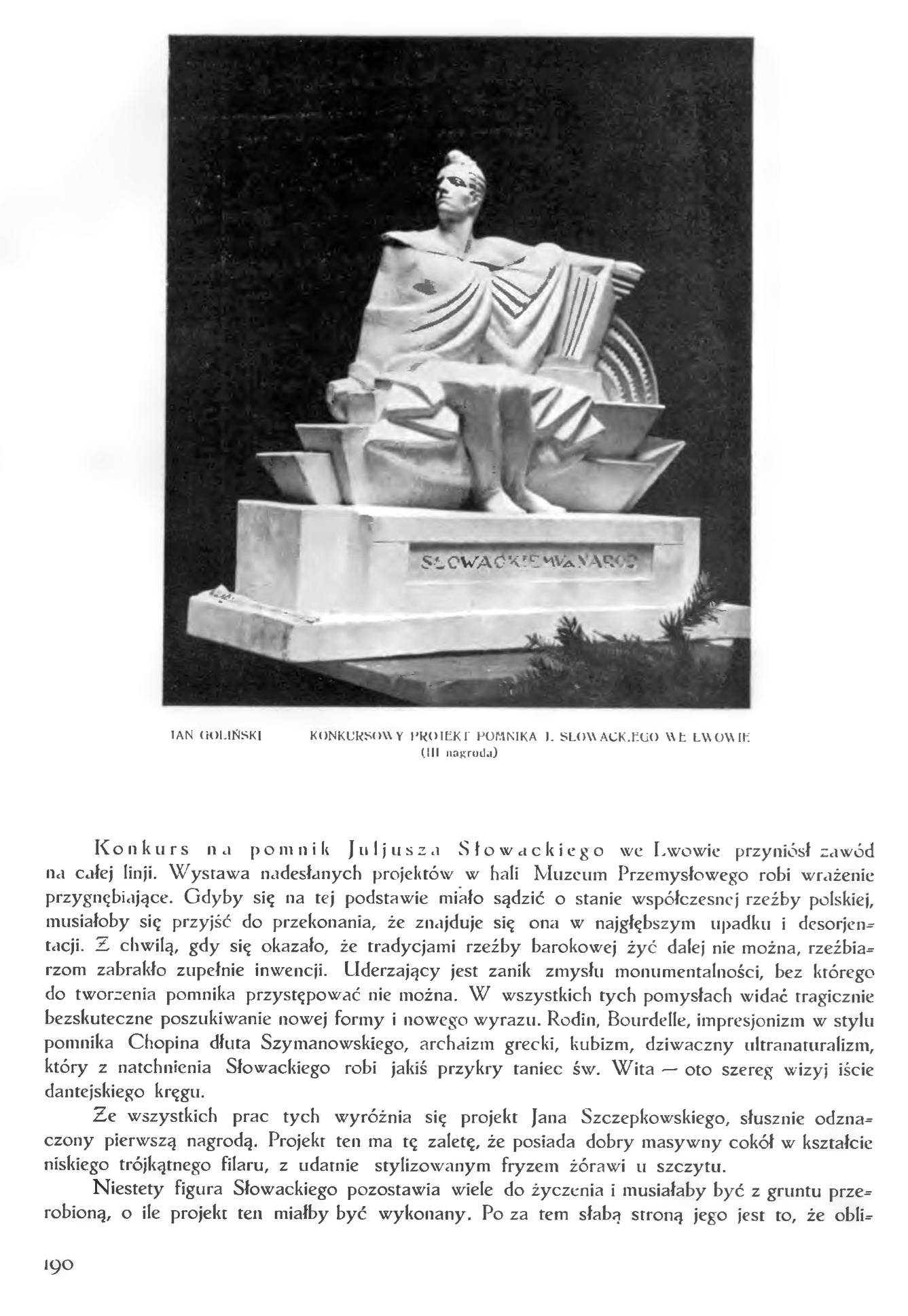 Photo showing Competition for the monument to Juliusz Słowacki in Lviv