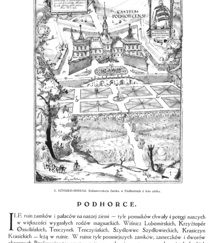 Projekt rekonstrukcji pałacu w Podhorcach A. Szyszko-Bochusza z ok. 1909/1910