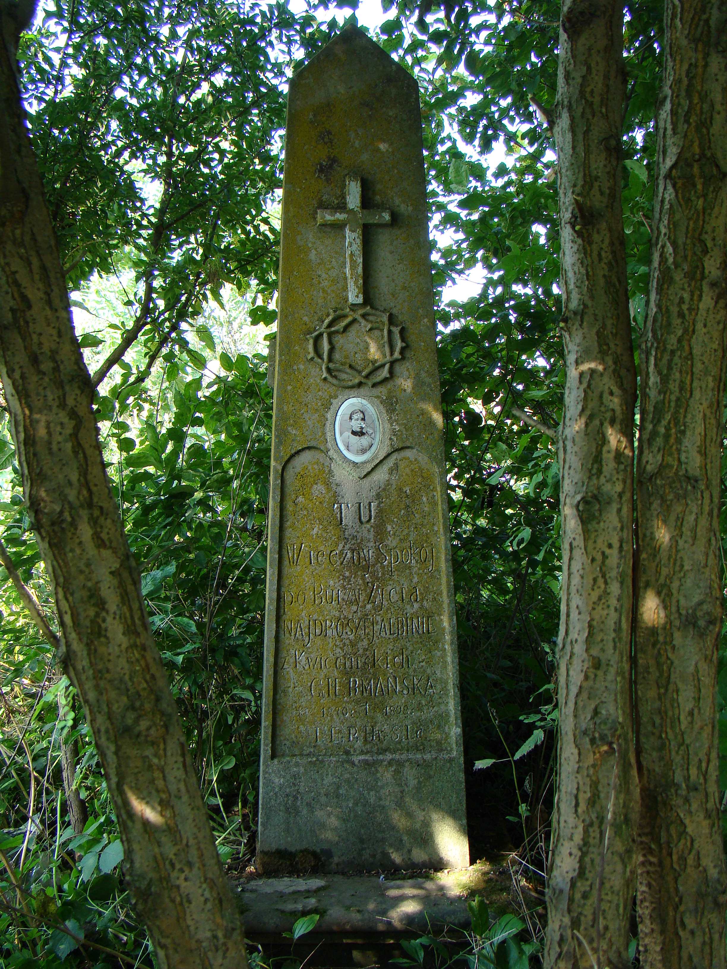 Tombstone of Albina Giermańska, Chorostkovo cemetery