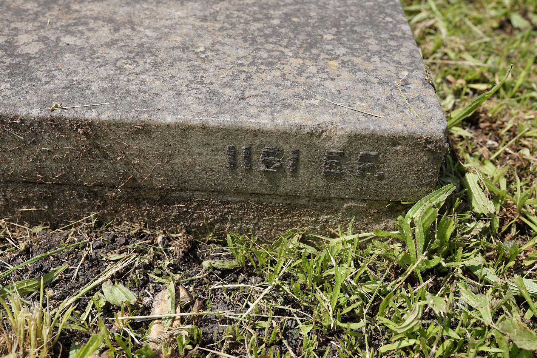 Fragment of the gravestone of Jerzy Paciorkowski, St Mary's Catholic Cemetery, London