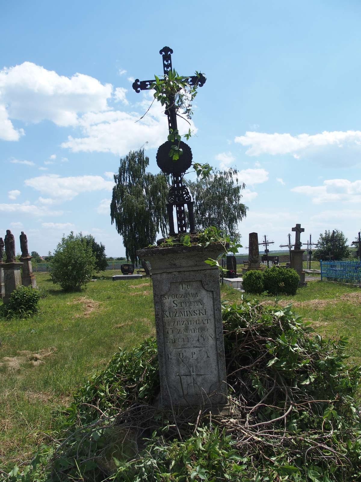 Tombstone of Stefan Kuzminski, Kipiaczka cemetery, 2018