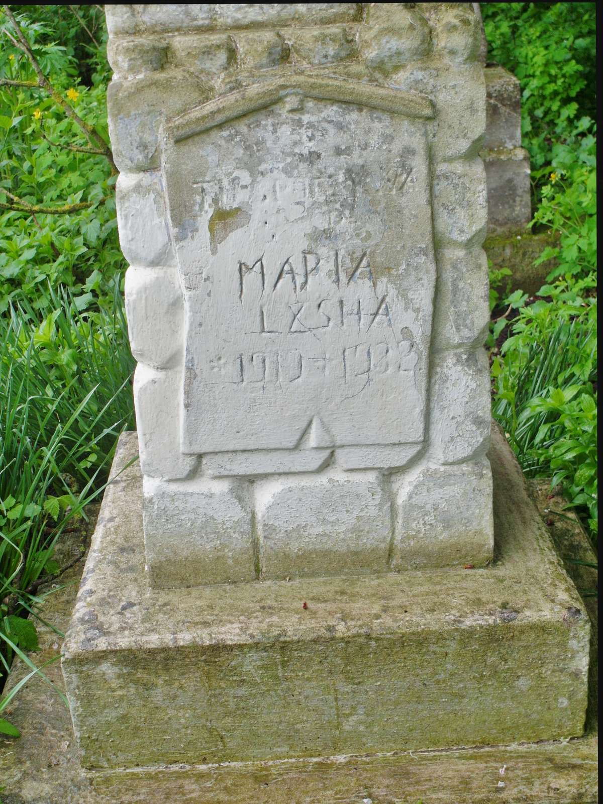 Inscription from the gravestone of Maria Lyska, cemetery in Oprylovce