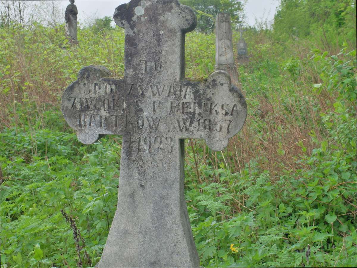 Inscription from the gravestone of Feliks Bartkow, cemetery in Oprylovce