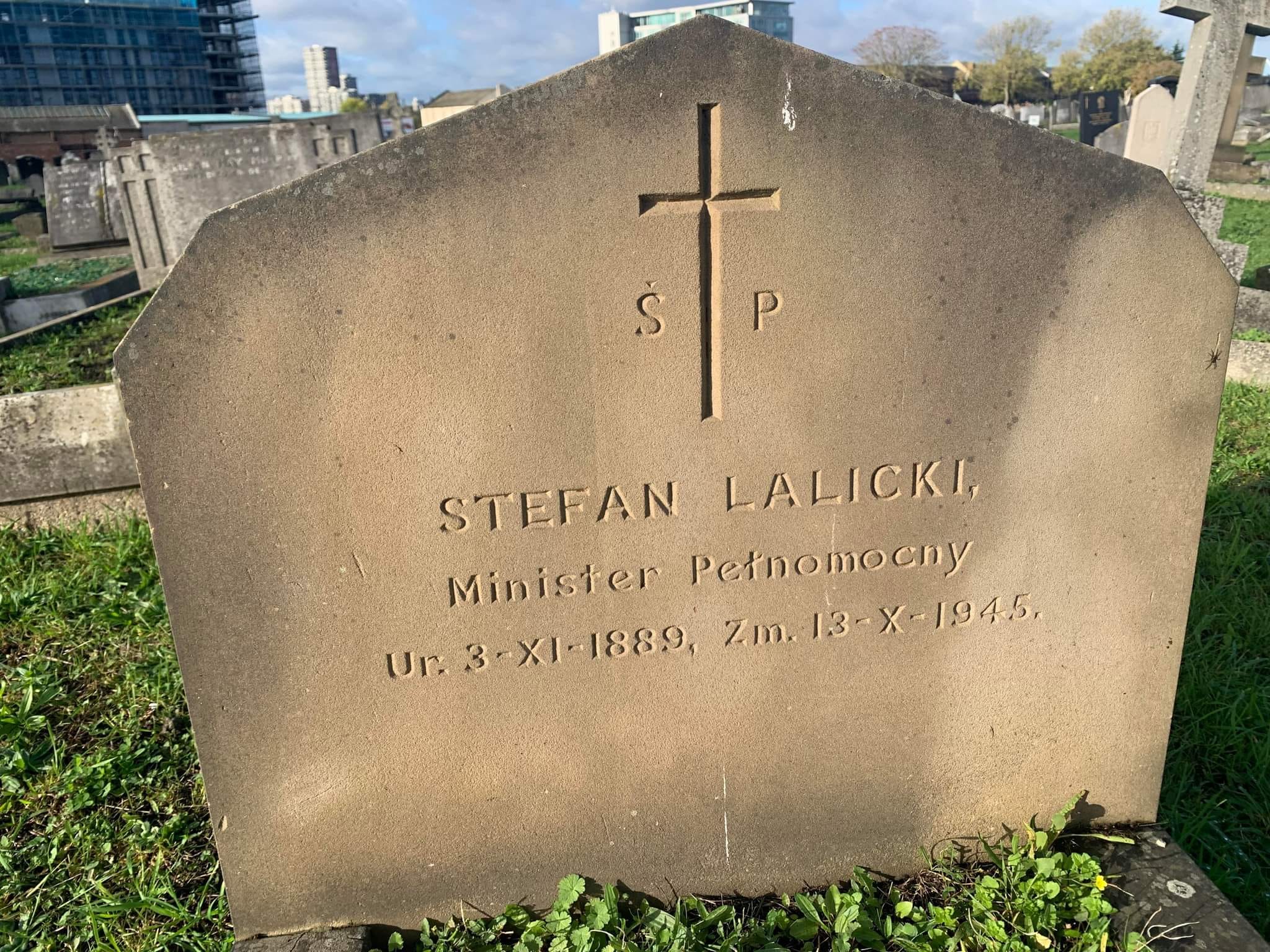 Nagrobek Stefana Lalickiego, cmentarz Kensal Green, Londyn