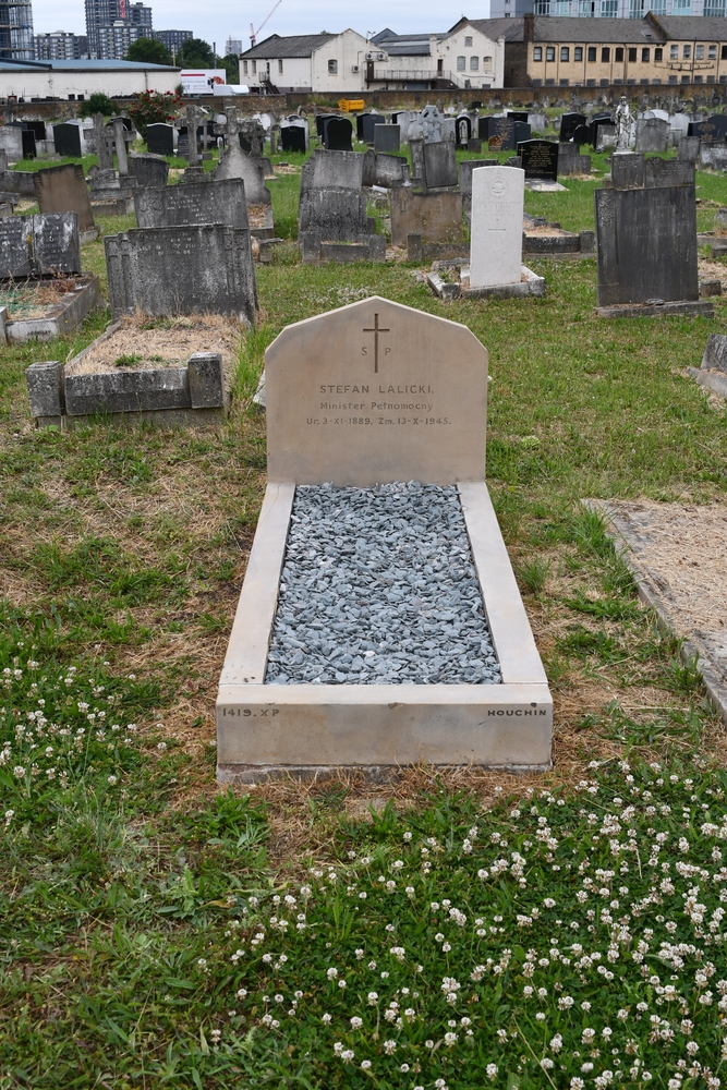 Tombstone of Stefan Lalicki, Kensal Green cemetery, London