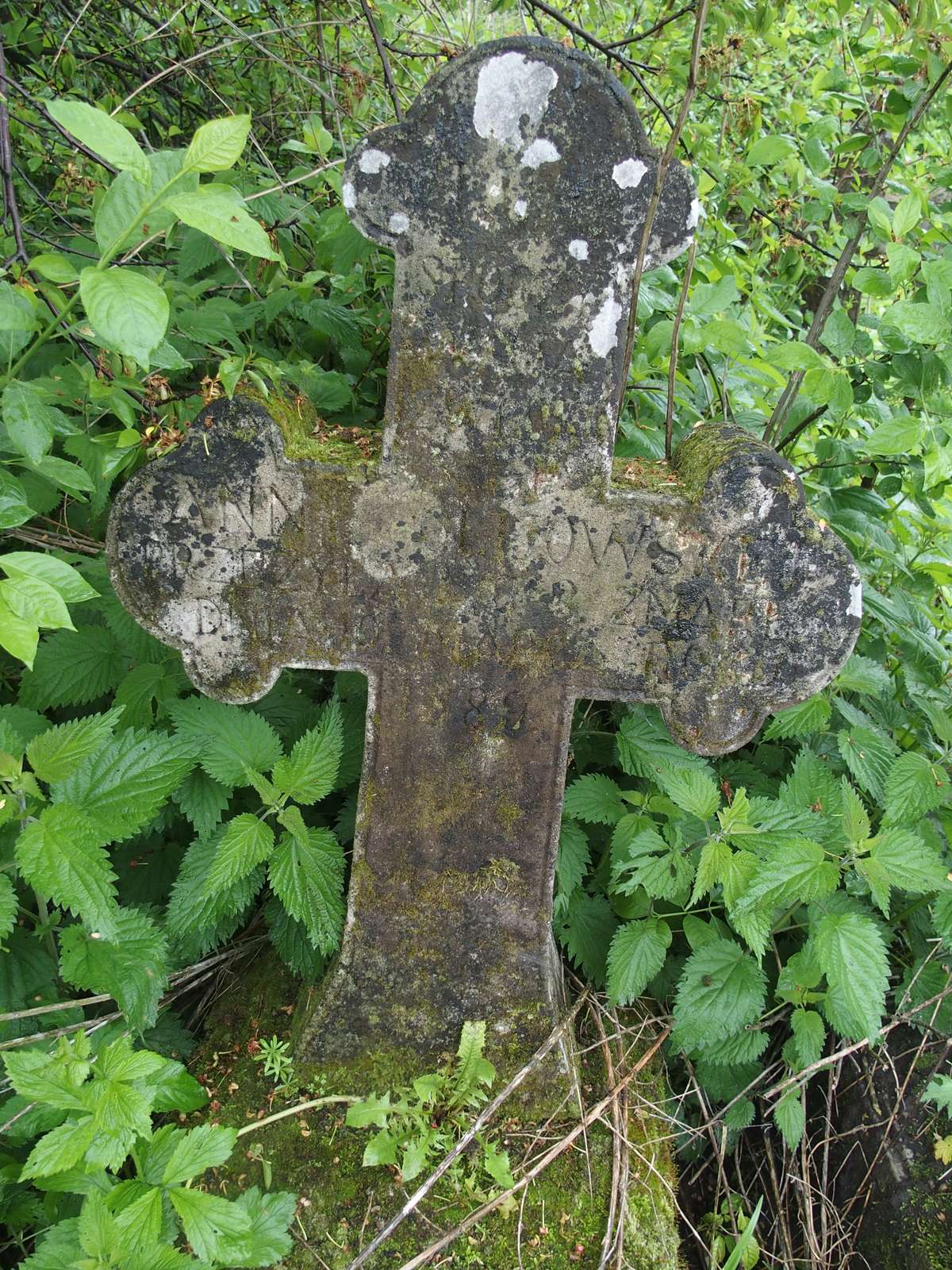 Inscription from the gravestone of Anna Olijowska, cemetery in Oprylovce