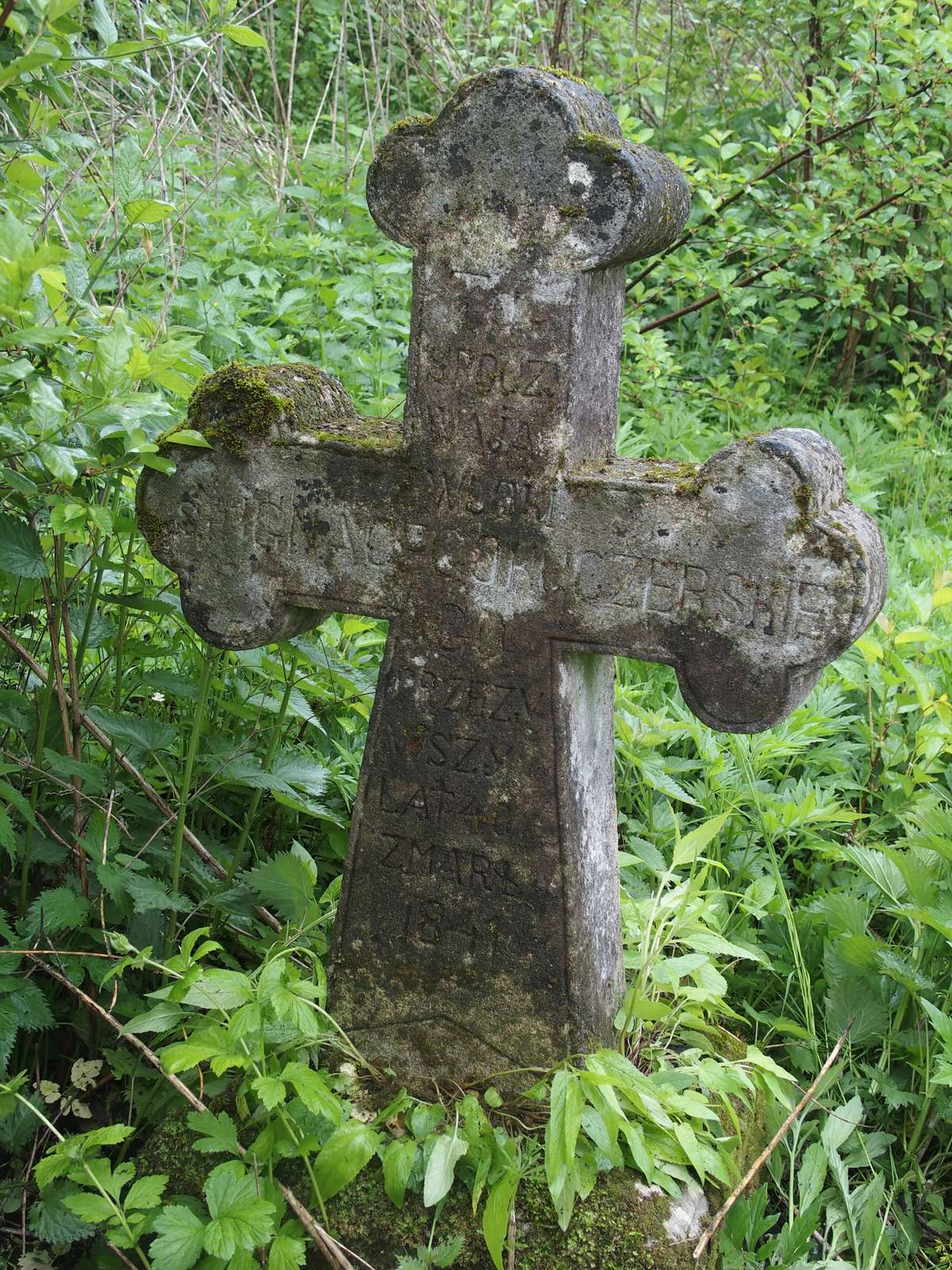 Inscription from the tombstone of Ignacy Kuczerski, cemetery in Oprylovce