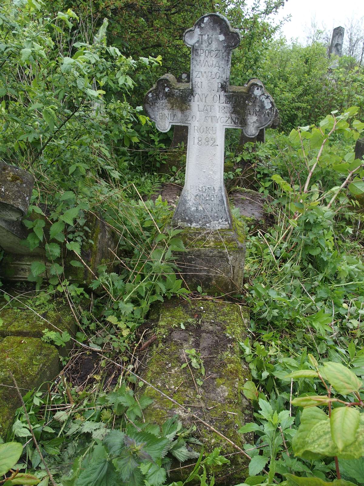 Tombstone of Katarzyna Olijowska, cemetery in Oprylovce