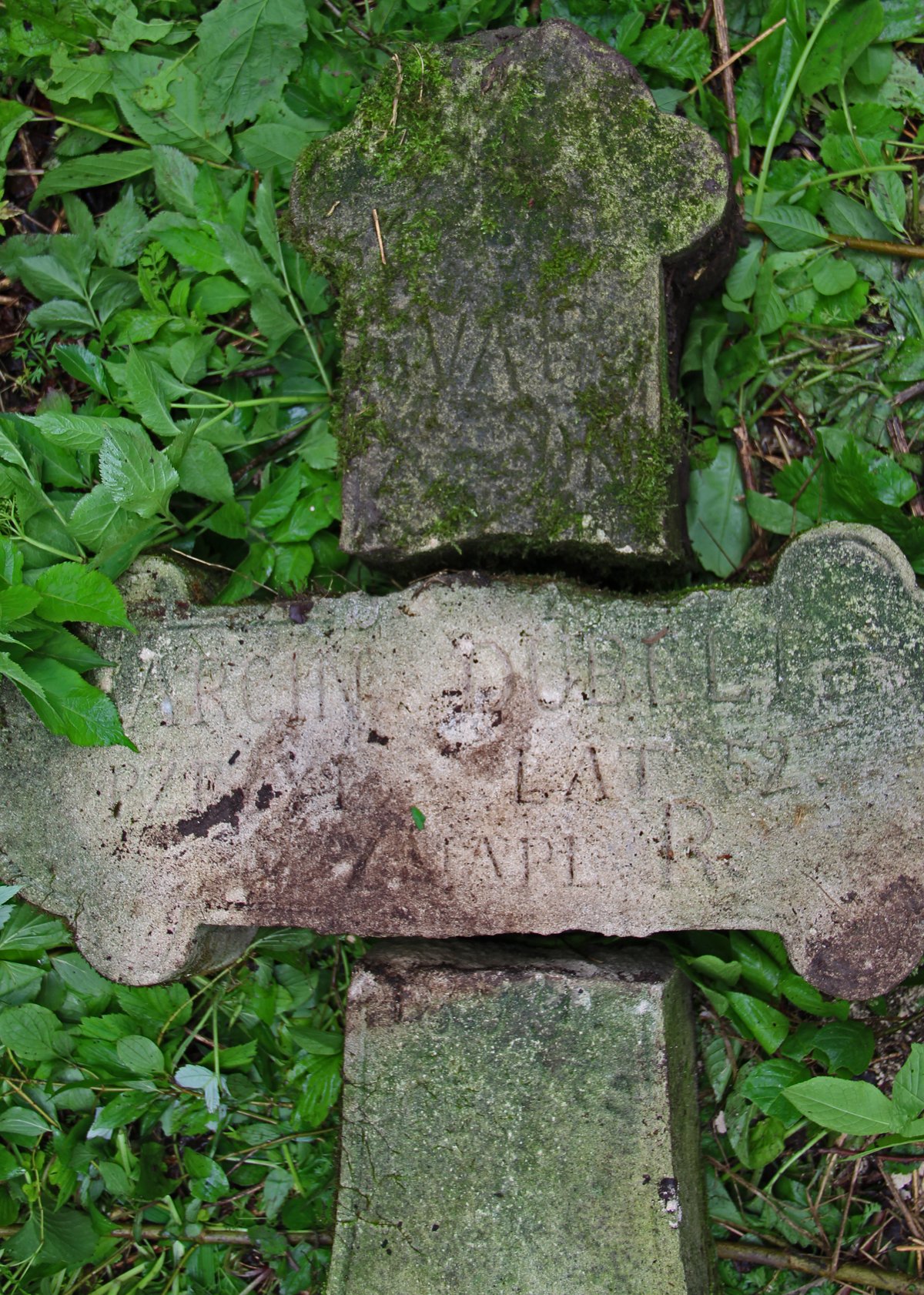 Inscription from the gravestone of Marcin Dubieli, cemetery in Oprylovce