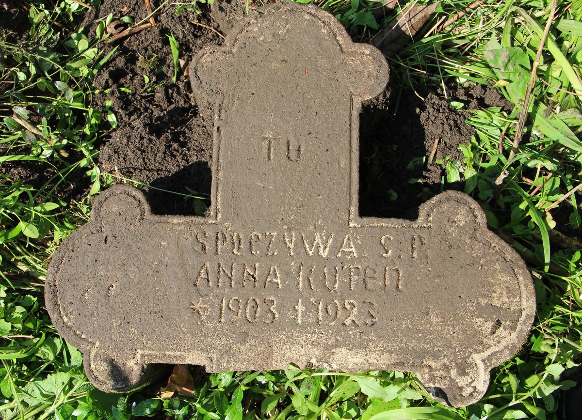 Inscription from the gravestone of Anna Kuten, cemetery in Oprylovce