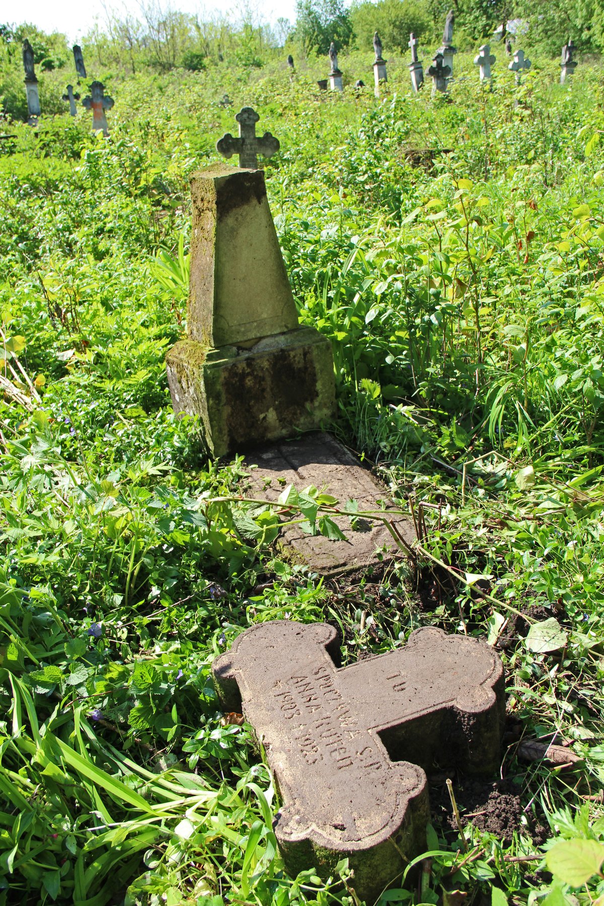 Tombstone of Anna Kuten, cemetery in Oprylovce