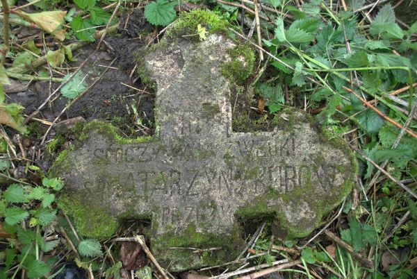 Inscription from the gravestone of Katarzyna Kubów, cemetery in Opryłowce