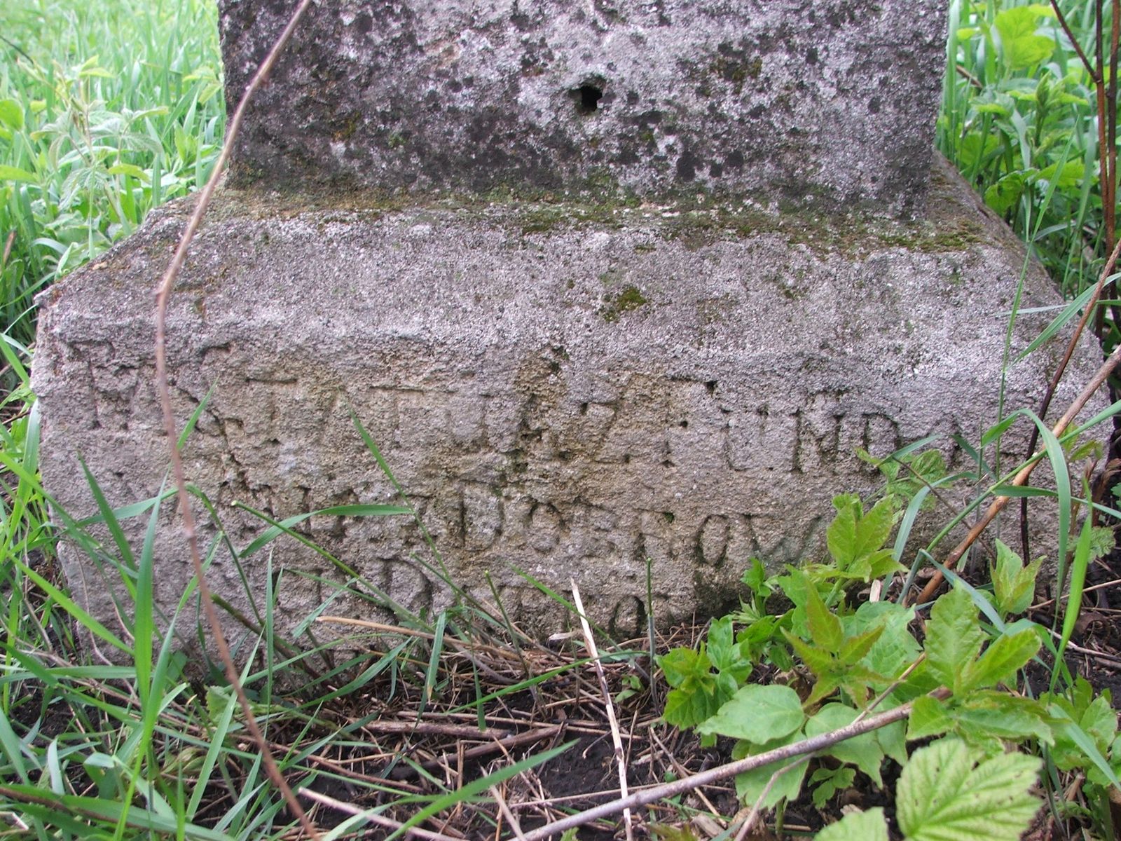 Inscription from the gravestone of N.N., Nowinki cemetery, 2019