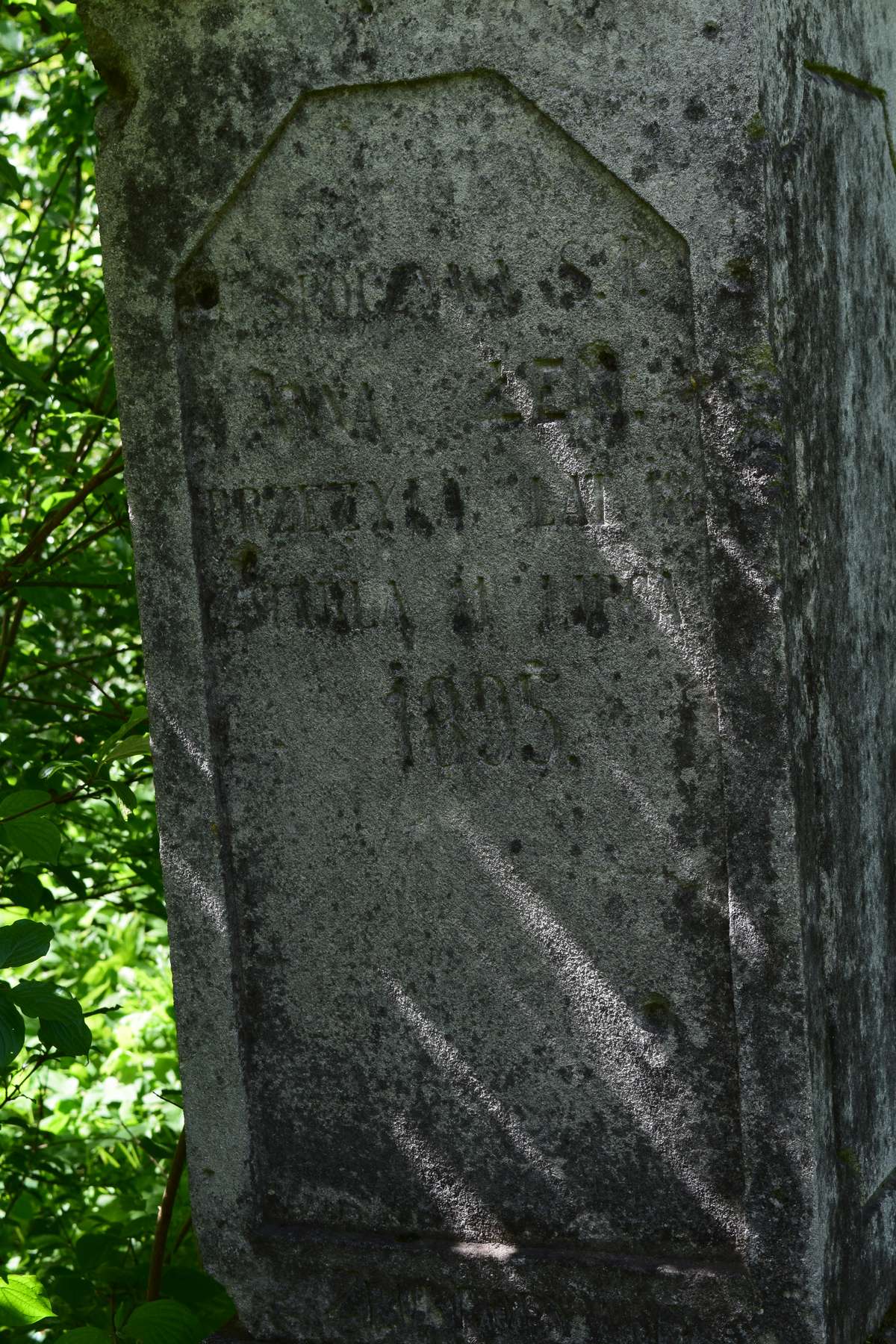 Inscription from the tombstone of Anna Łen, Kozłowo cemetery