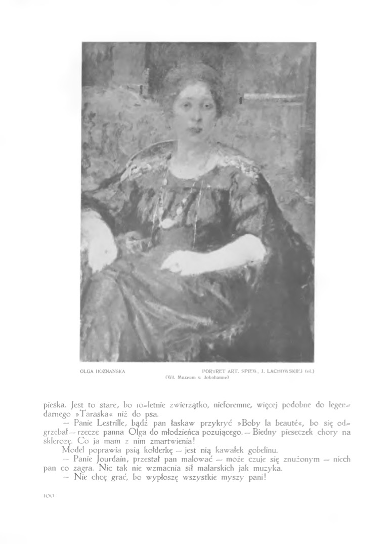 Fotografia przedstawiająca Olga Boznanska\'s painting \'Portrait of Madame Libermanna\' in the Jeu de paume in Paris (now in the Musée d\'Orsay)