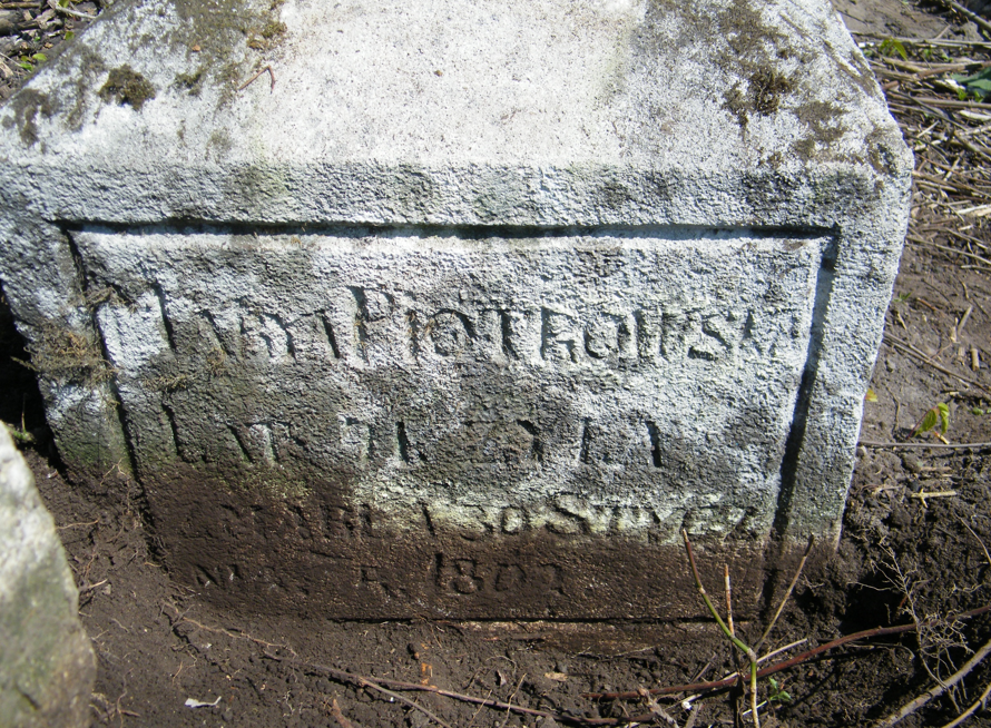 Inscription from the gravestone of Maria Piotrkowska, Czernielow Mazowiecki cemetery, cemetery 1