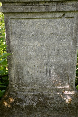 Inscription from the gravestone of Szczepan Japczasz, Kozłów cemetery