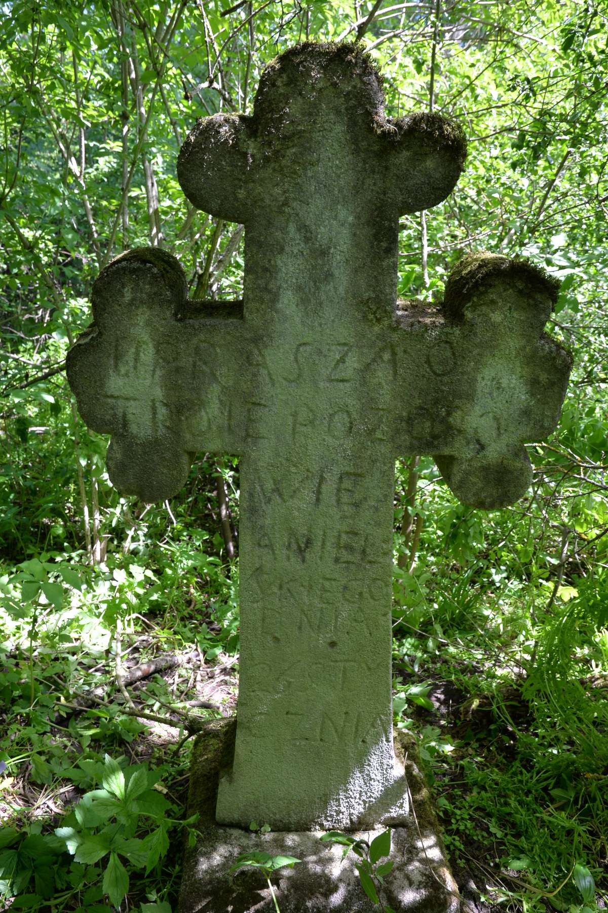 Inscription from the gravestone of Jakub N.N., Kozłów cemetery