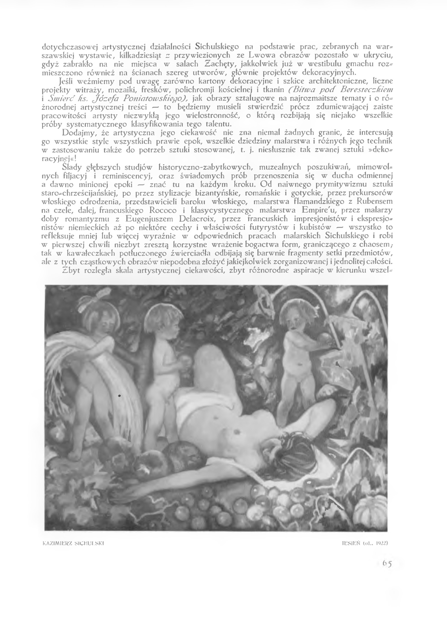 Fotografia przedstawiająca Kazimierz Sichulski\'s painting \"Orphans\" from the Lviv Art Gallery