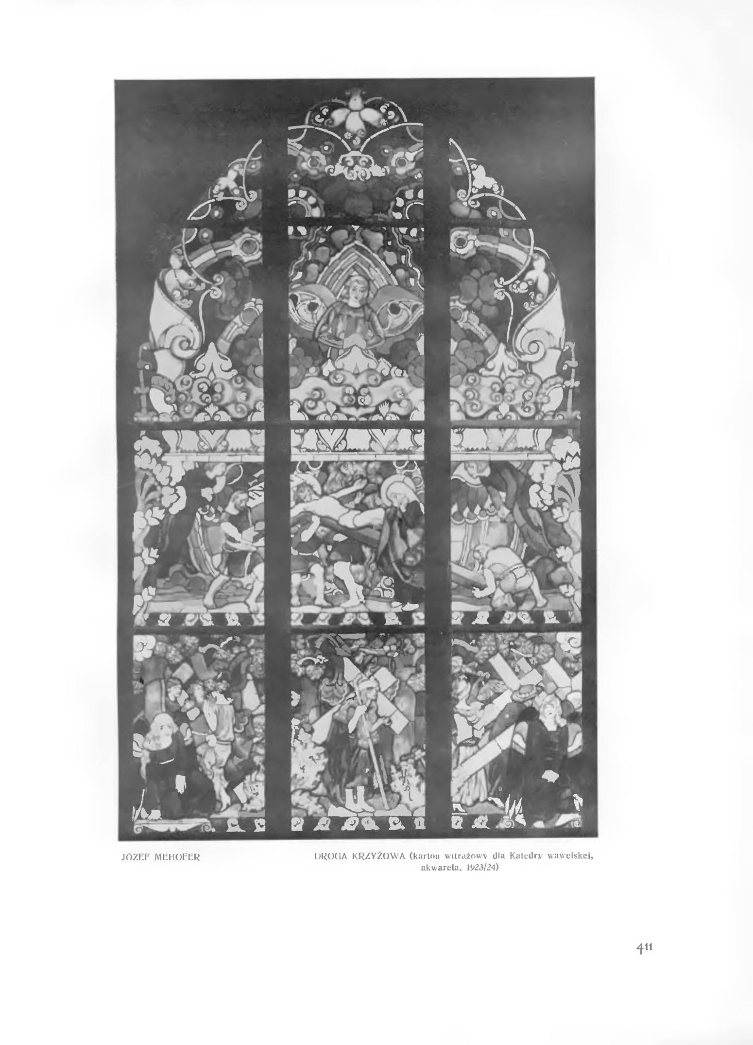 Fotografia przedstawiająca Jozef Mehoffer\'s realisations in the St Nicholas Collegiate Church in Freiburg and the Armenian Cathedral in Lviv