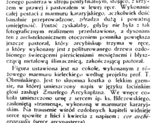 Odsłonięcia pomnika arcybiskupa Józefa Bilczewskiego w katedrze Wniebowzięcia Najświętszej Marii Panny we Lwowie