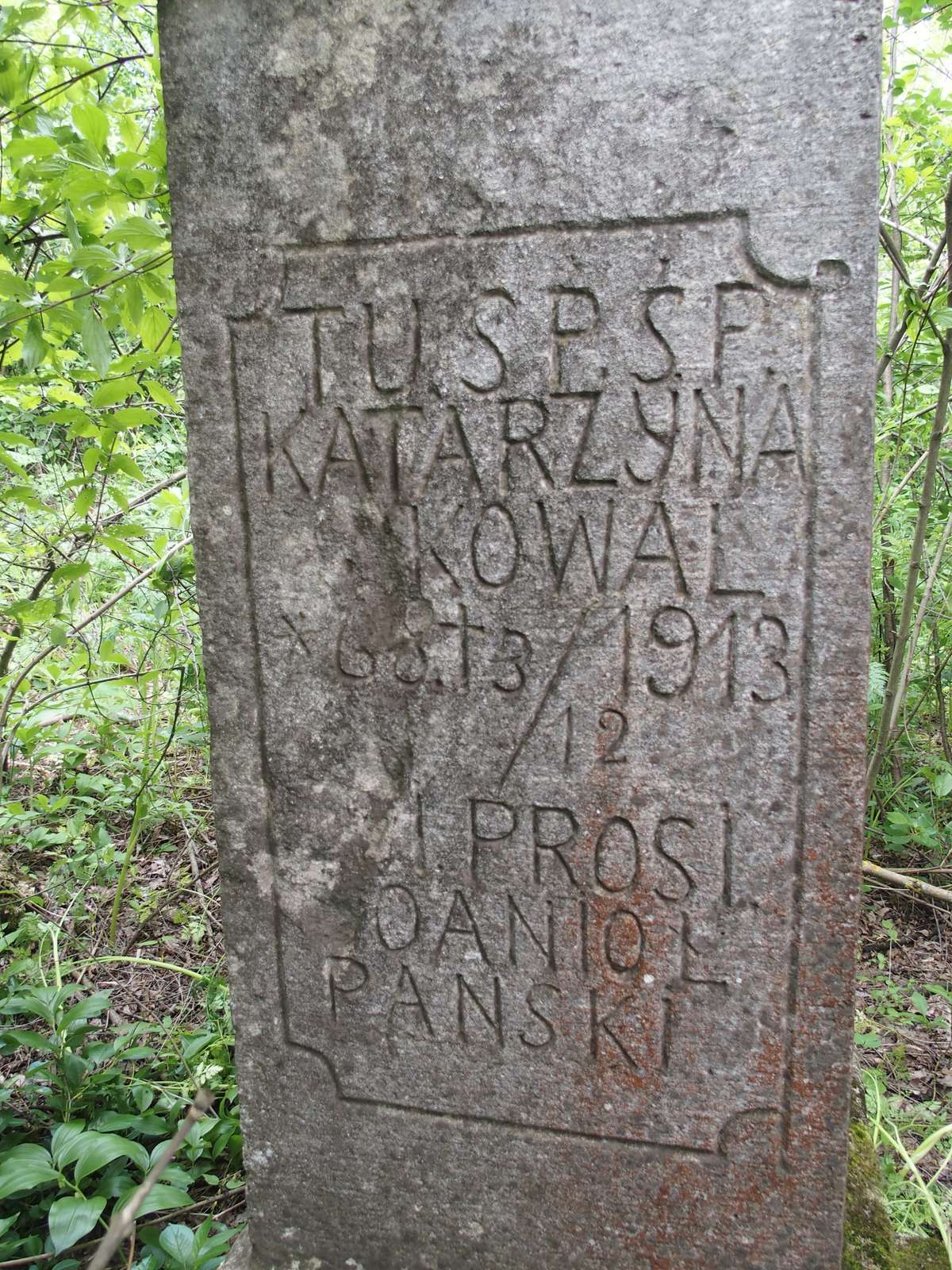 Inscription of the gravestone of Katarzyna [...]smith in Draganówka cemetery