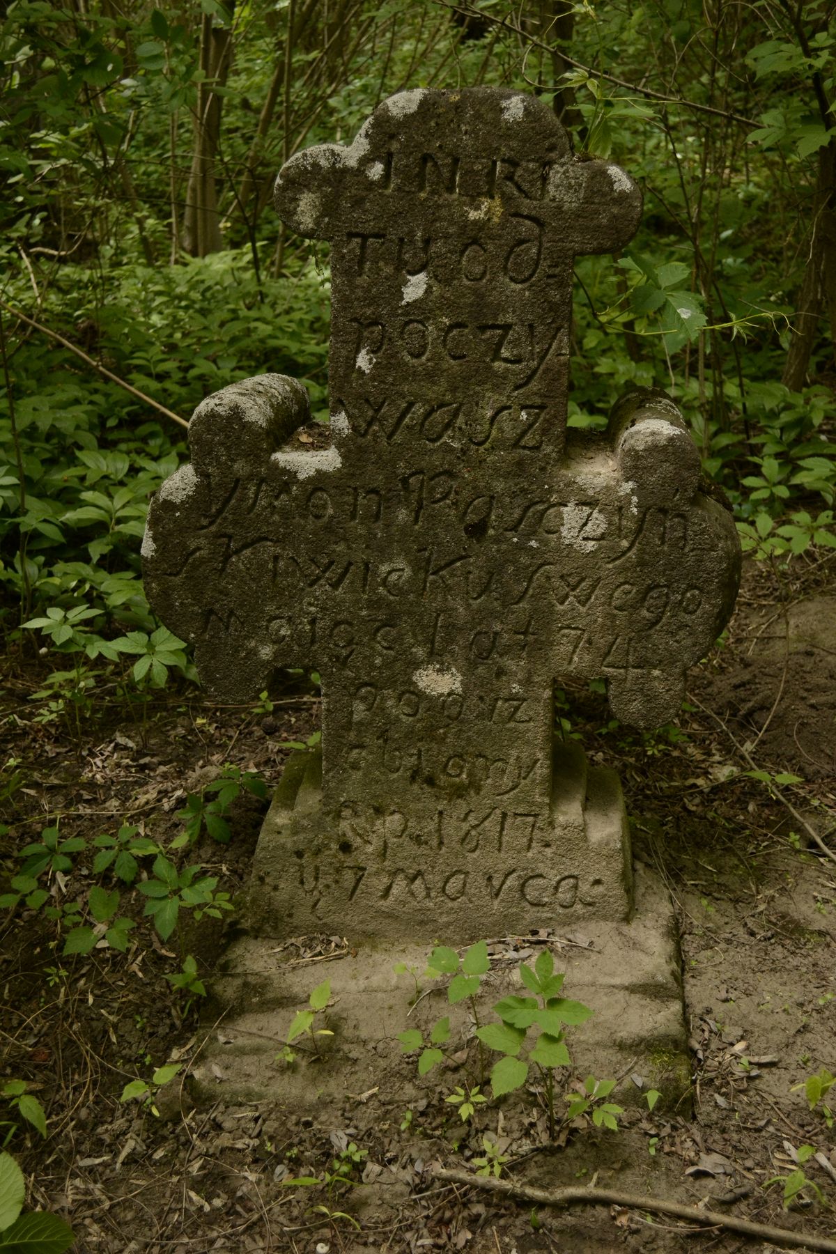 Tombstone of Szymon Pasczyń in the cemetery in Draganówka