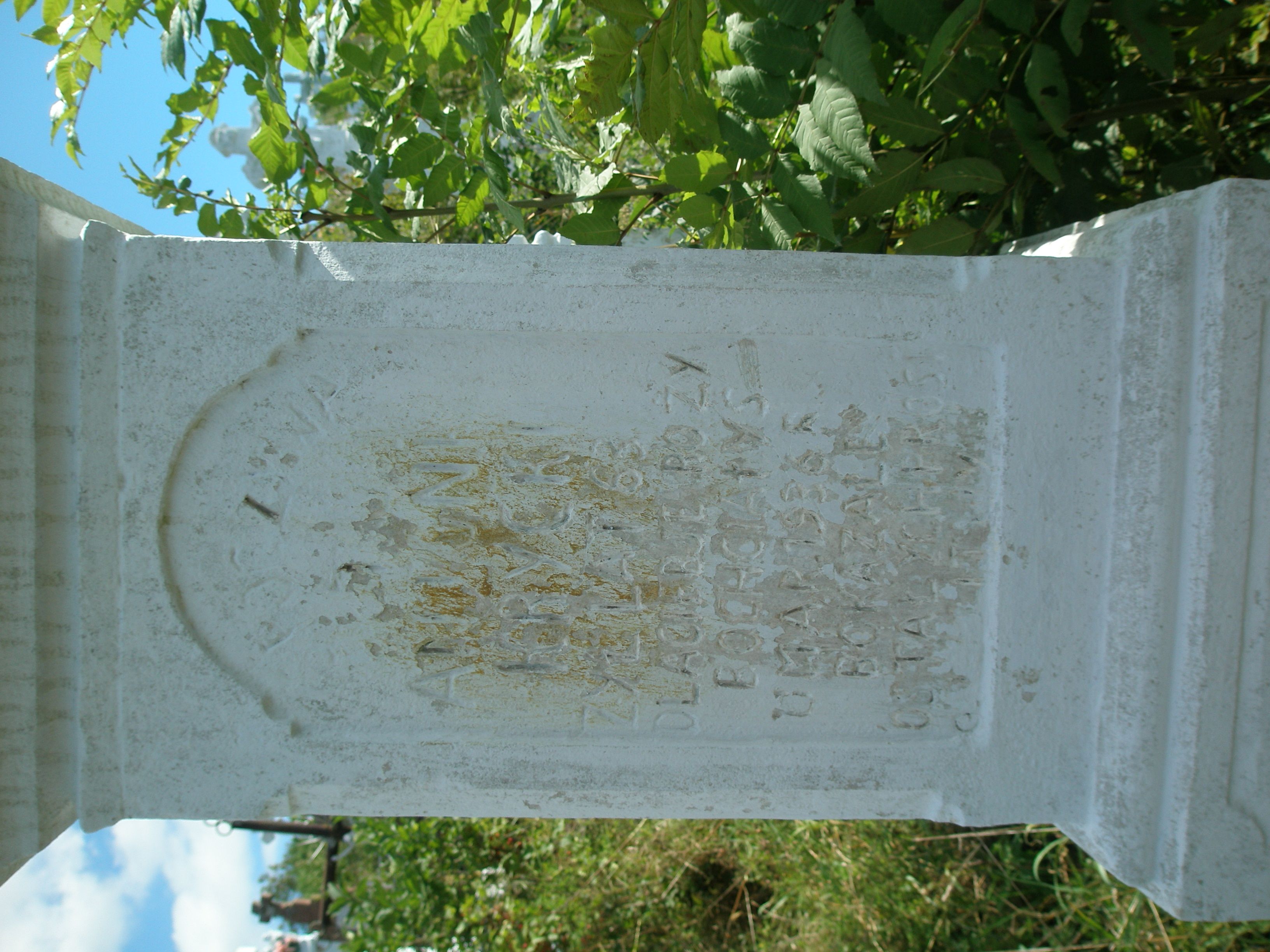 Inskrypcja z nagrobka Antoniego Kryckiego, cmentarz w Browarach, stan z 2005