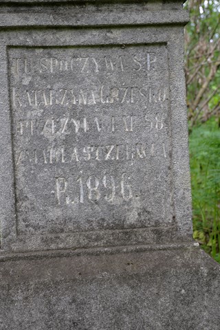 Inscription on the gravestone of Katarzyna Grześko in Draganówka cemetery