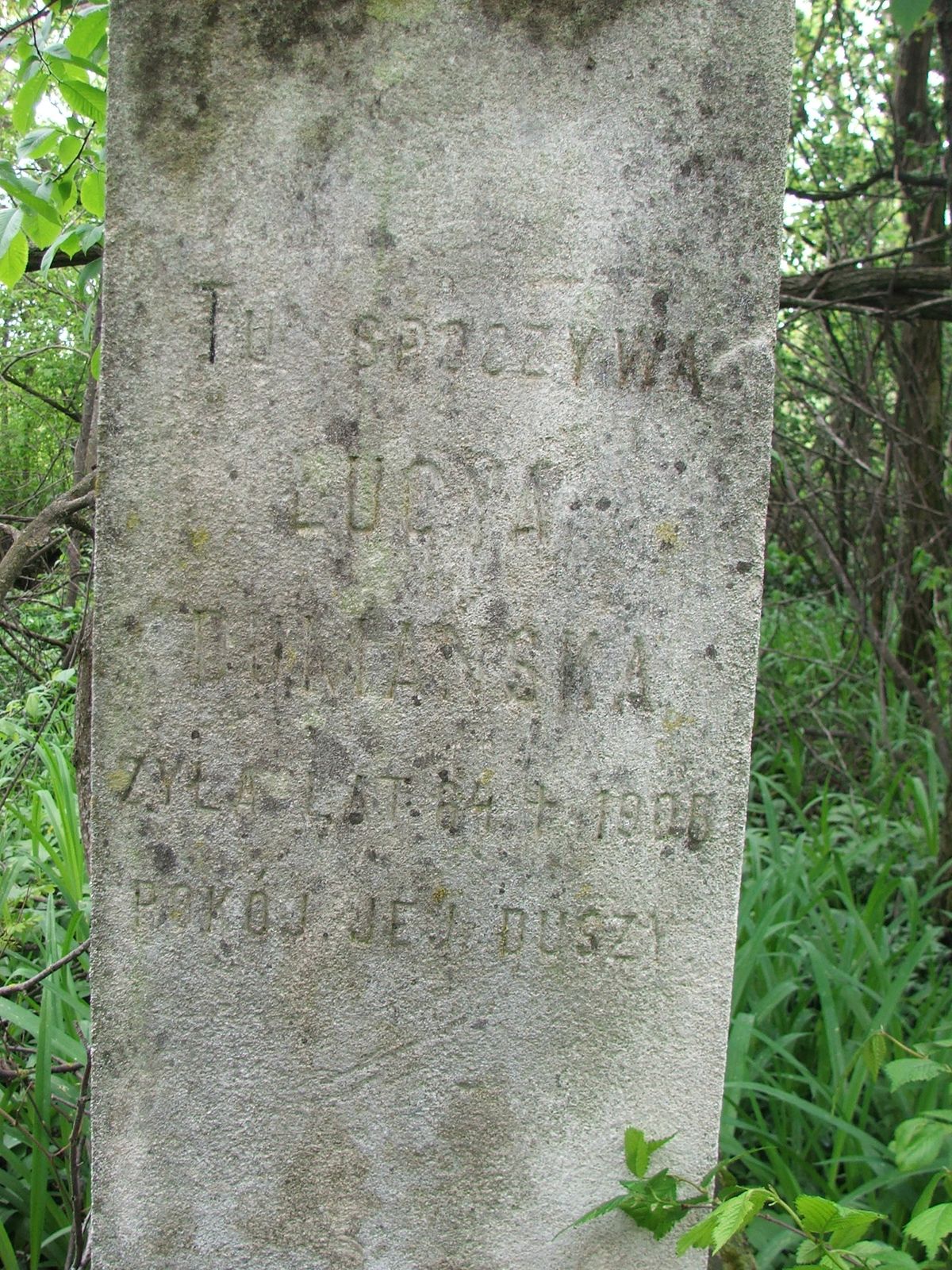 Inscription from the gravestone of Lucja Dumanska, Vorobyovka cemetery, 2019