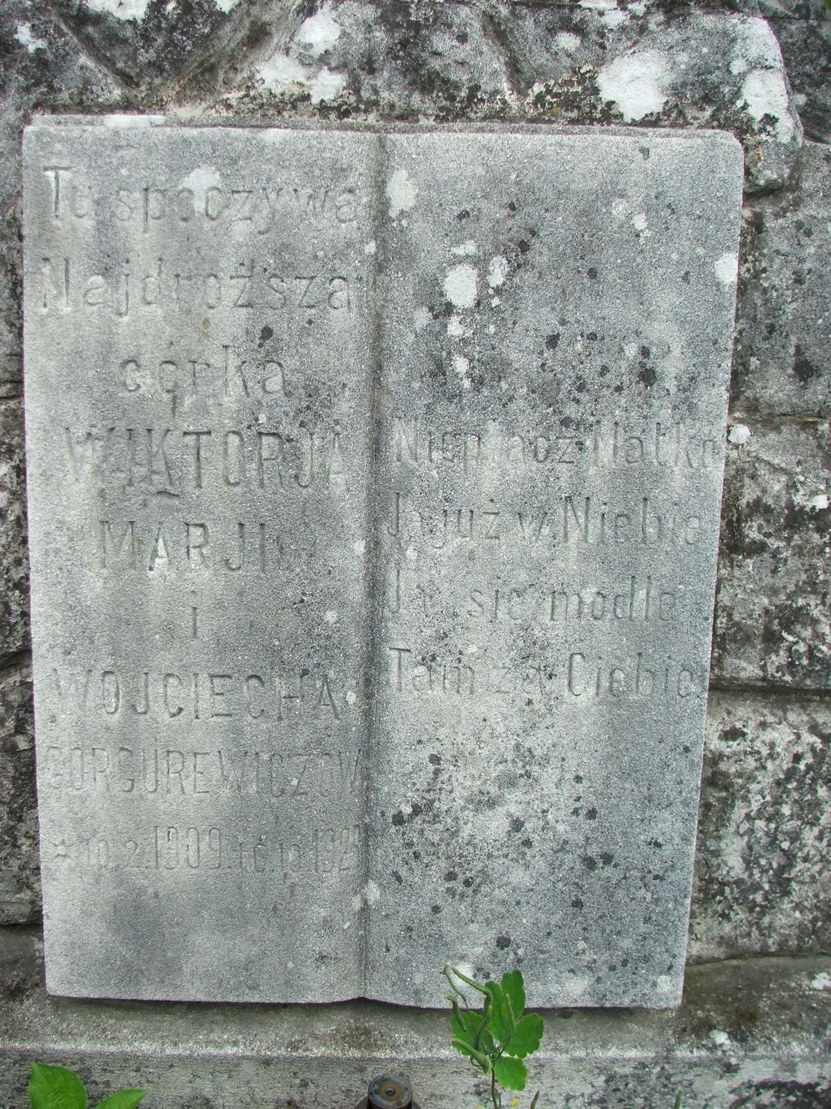 Tombstone of Wiktoria Gorgurewicz., Zbarazh cemetery, sector 02a