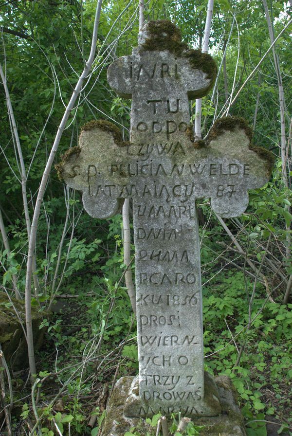 Tombstone of Felicjan Welde, Toki cemetery, 2019