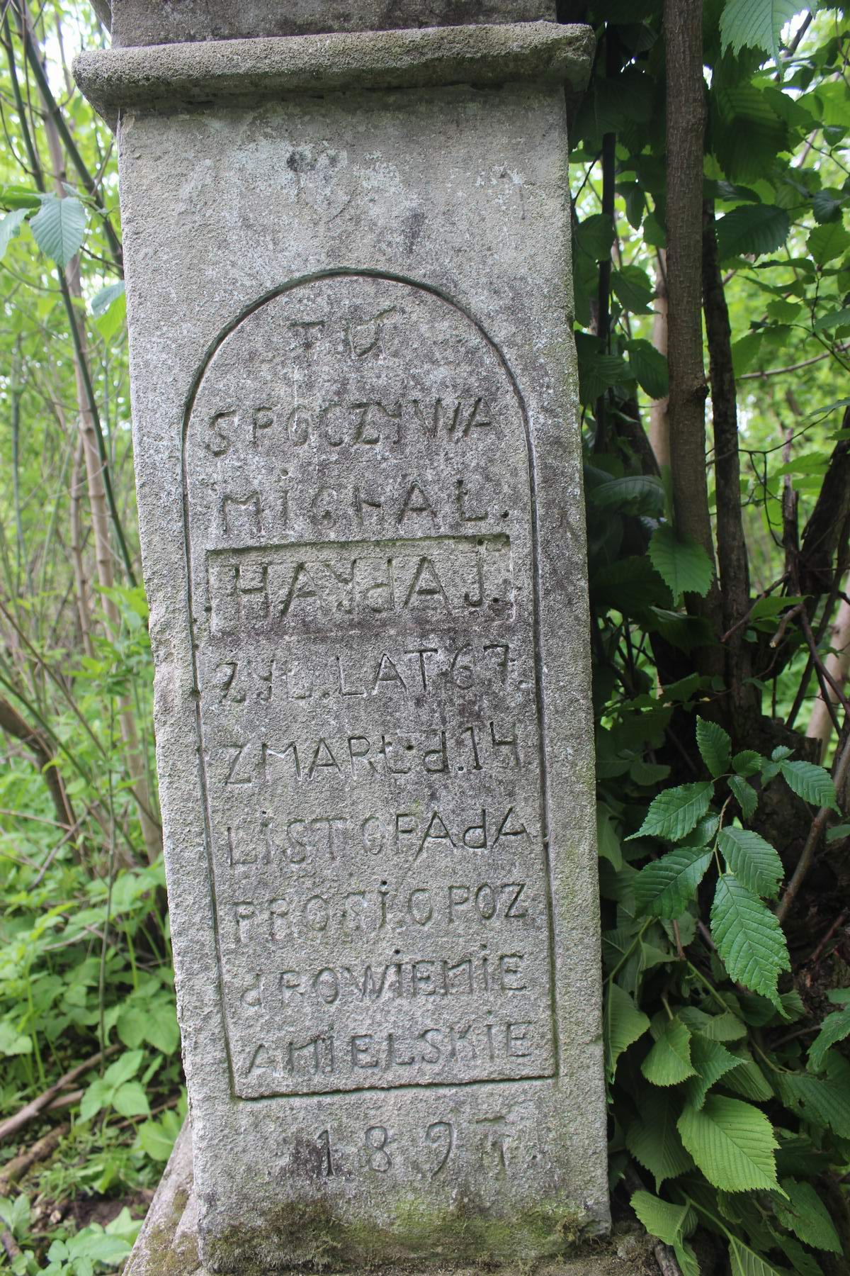 Inscription from the gravestone of Michael Haydaj, Toki cemetery, 2019