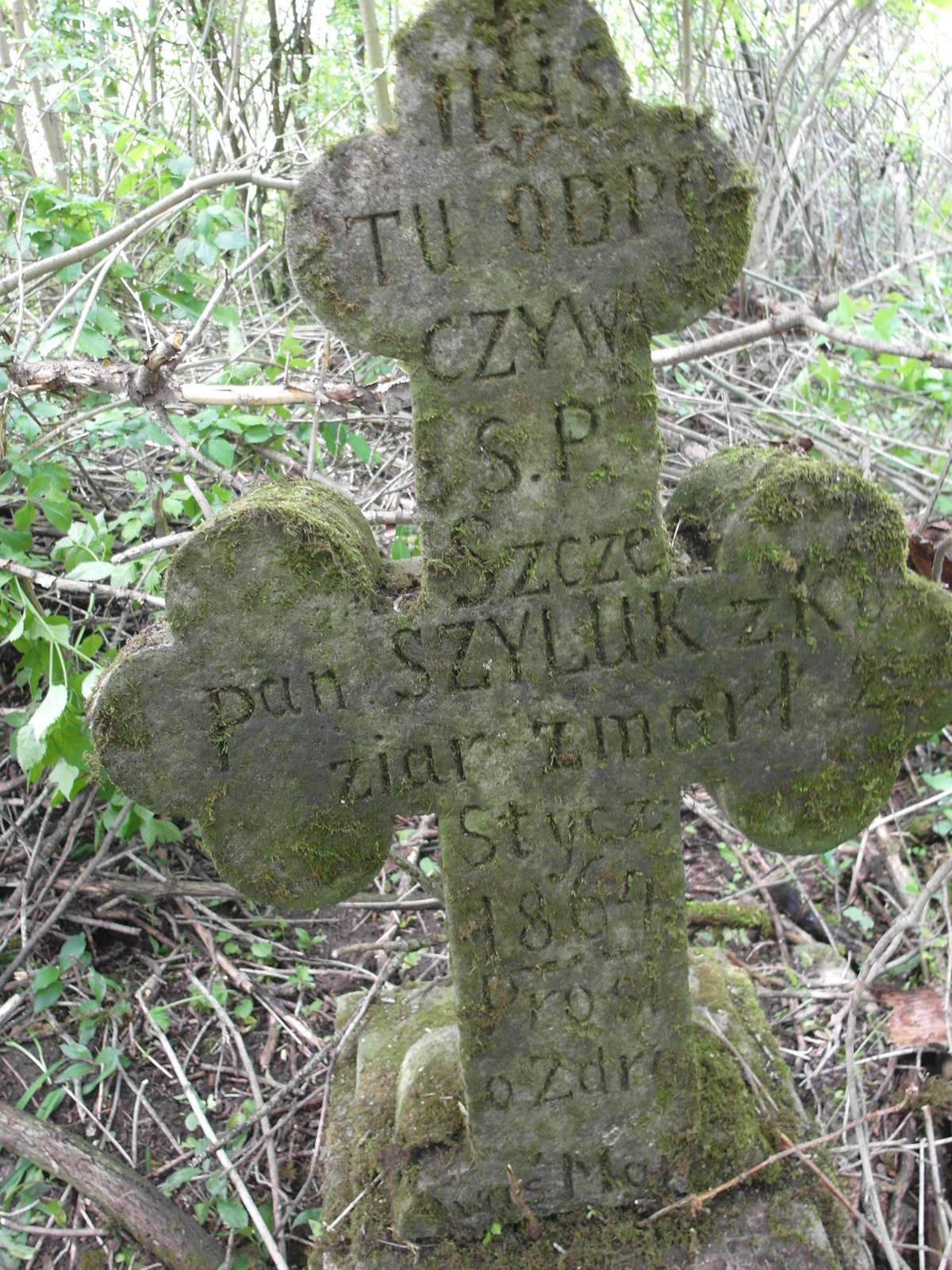 Inscription from the gravestone of Szczepan Szyluka, Toki cemetery, 2019