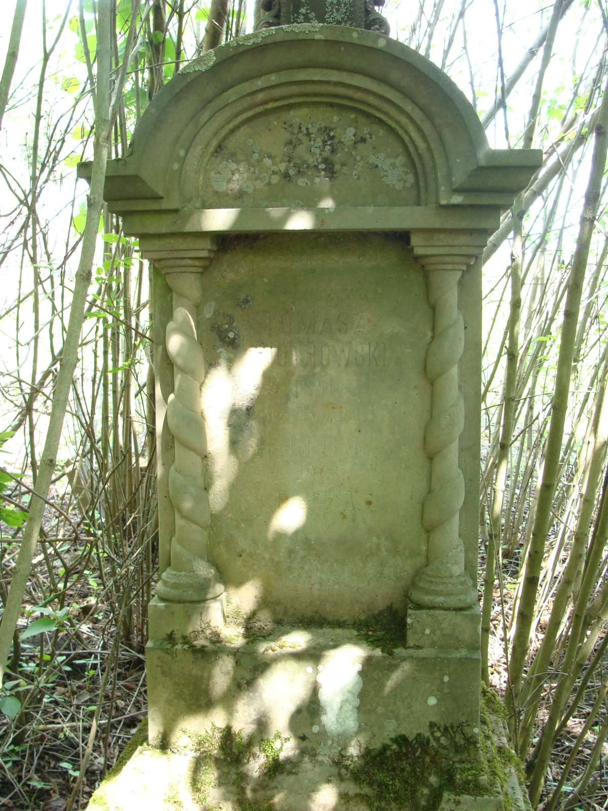 Fragment of Tomasz Piotrowski's tombstone, Czernielow Mazowiecki cemetery, cemetery 1