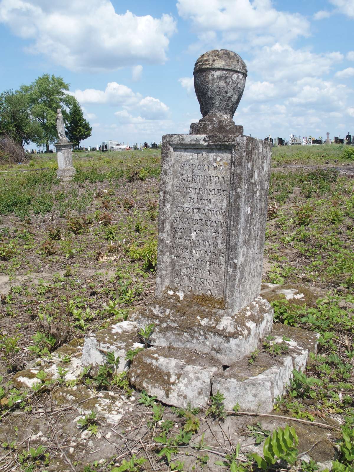 Tombstone of Gertruda Krzyżanowska, Czernielow Mazowiecki cemetery, cemetery 1