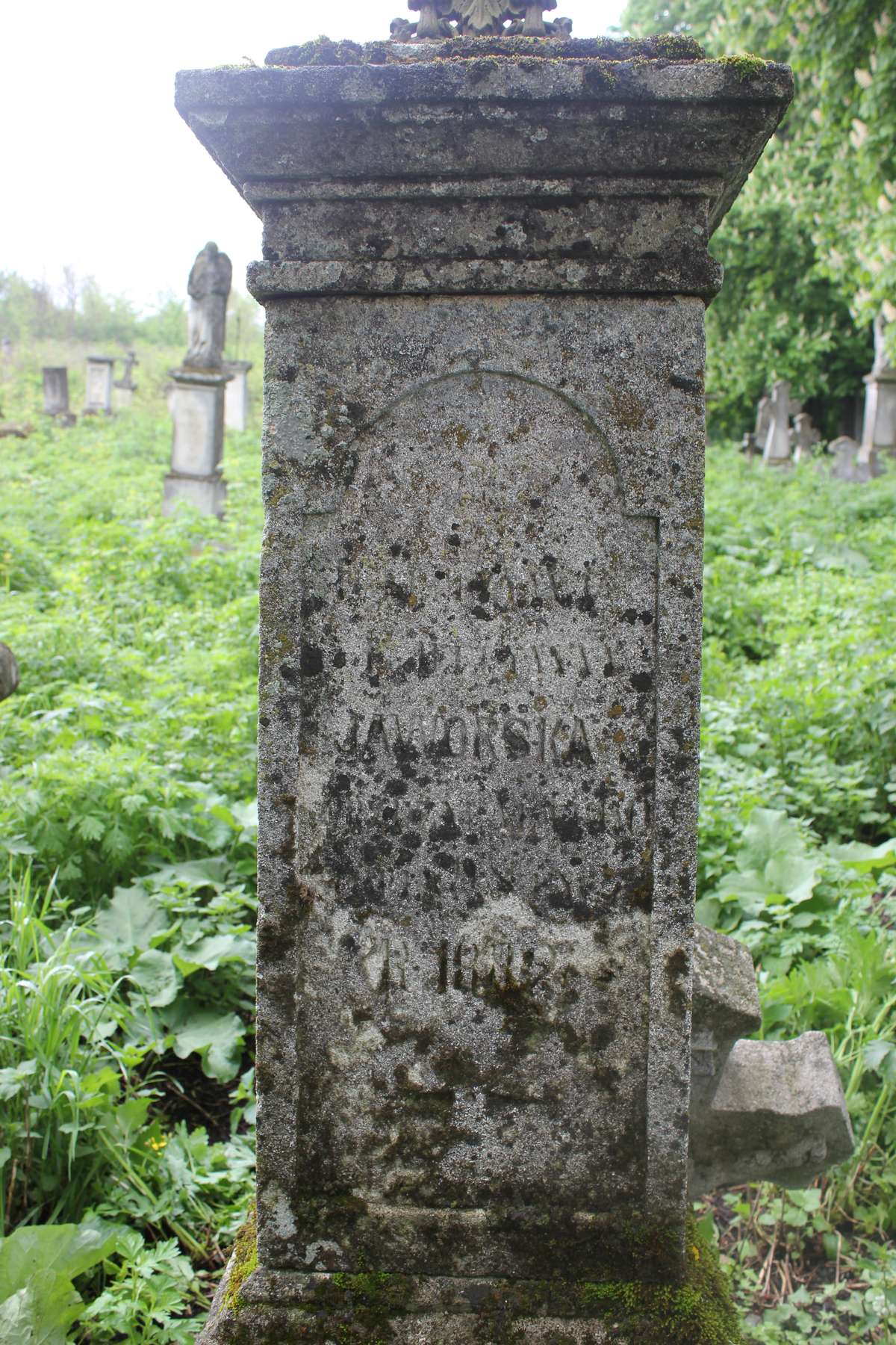 Inscription from the gravestone of N.N. Jaworska, cemetery in Oprylovce