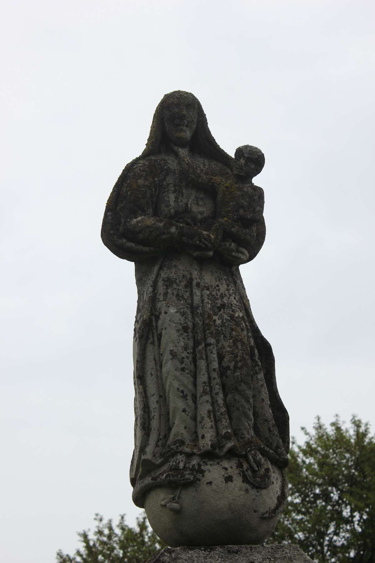 Statue from the gravestone of Cyprian Ortyński, cemetery in Oprylovce