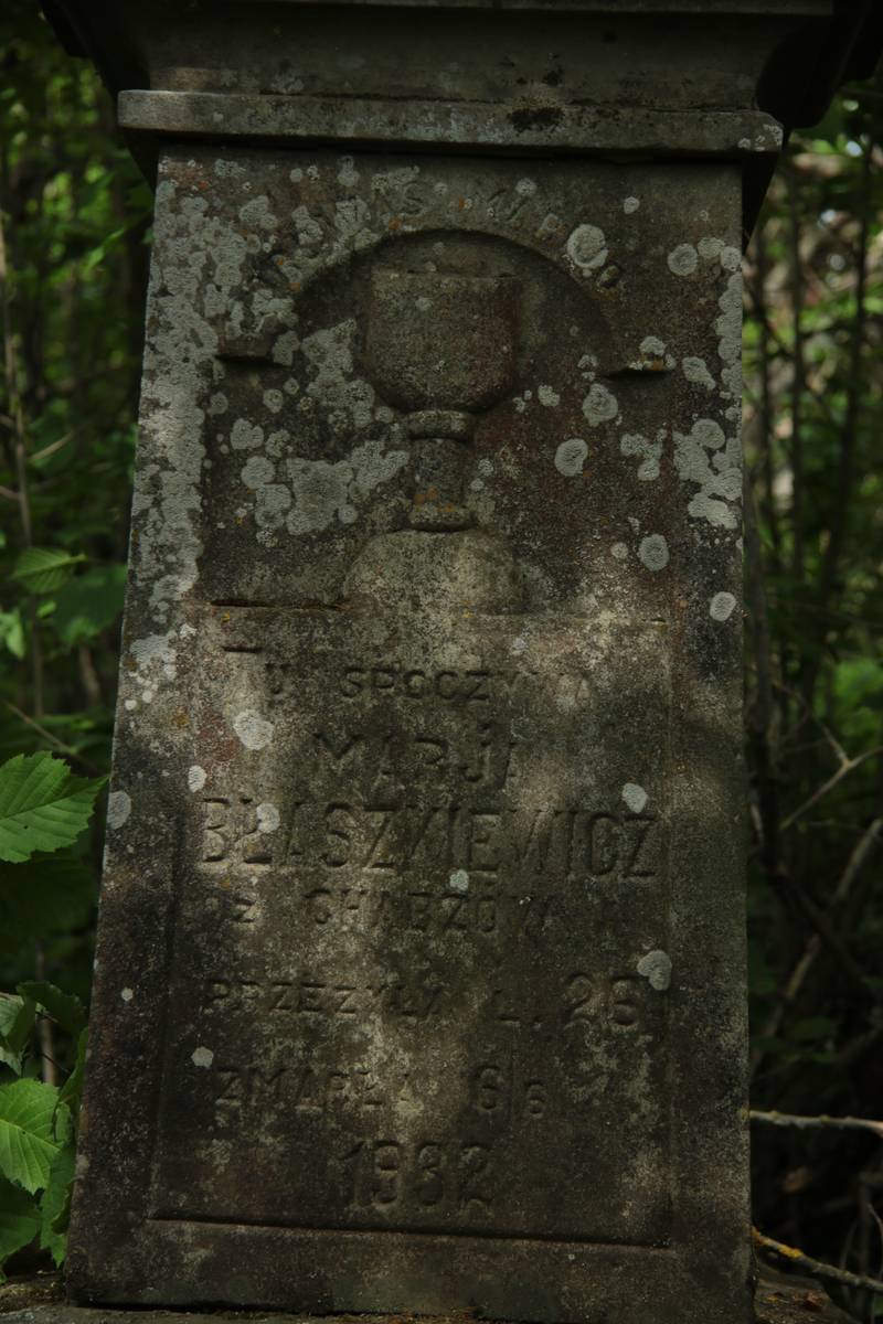 Inscription from the gravestone of Maria Blaszkiewicz, Czernielow Mazowiecki cemetery, cemetery 1