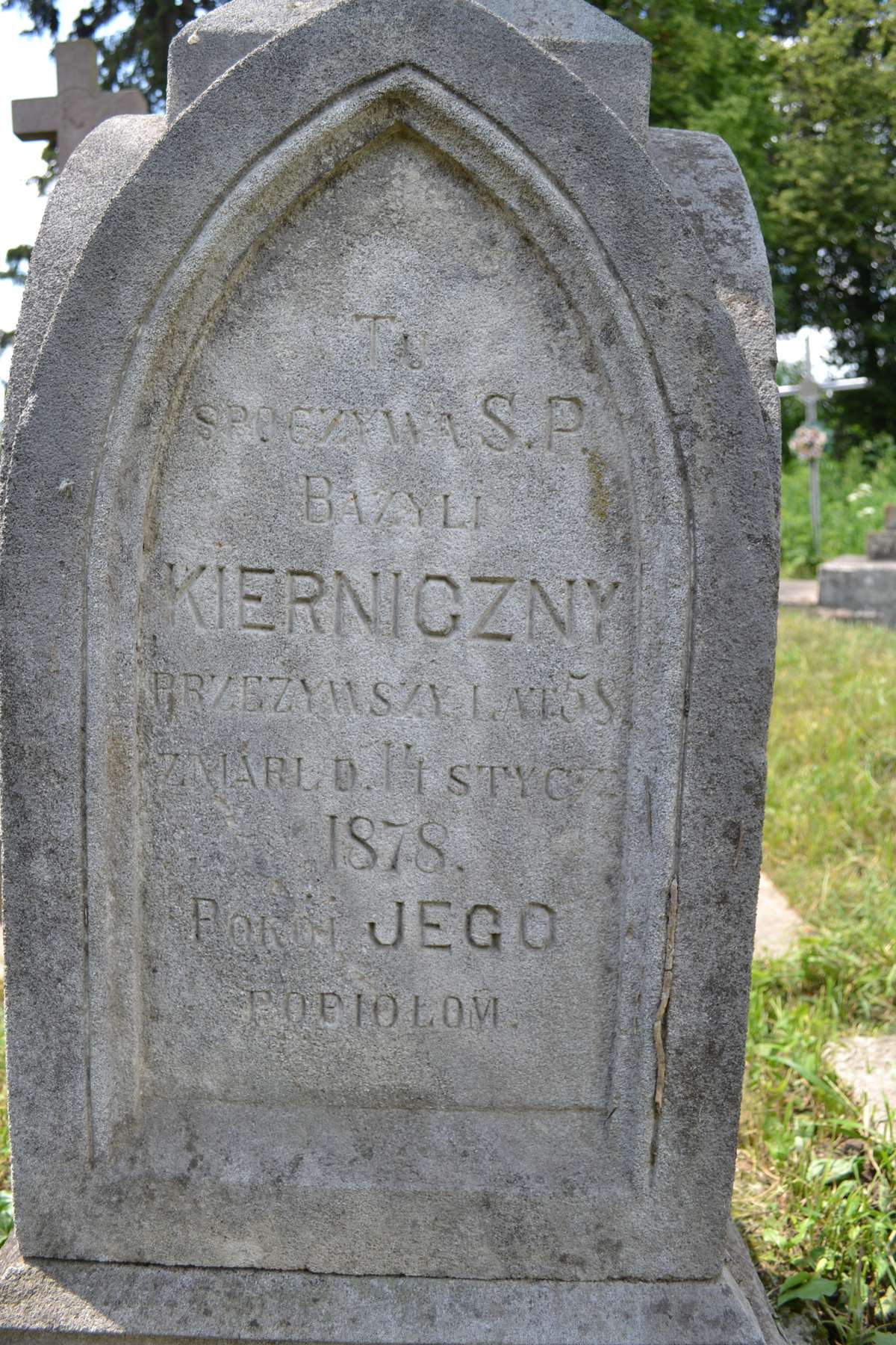 Nagrobek Bazylego Kiernicznego, cmentarz w Berezownicy Wielkiej I