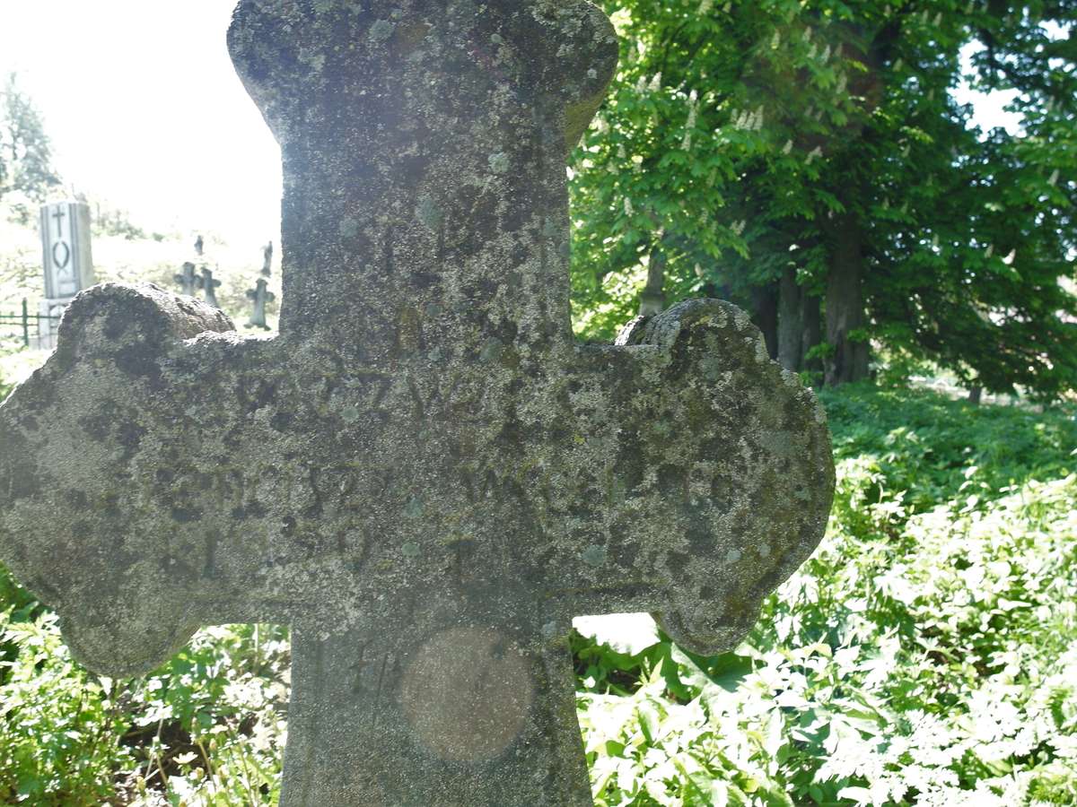 Inscription from the gravestone of Franciszek Wierzegi, cemetery in Oprylovce