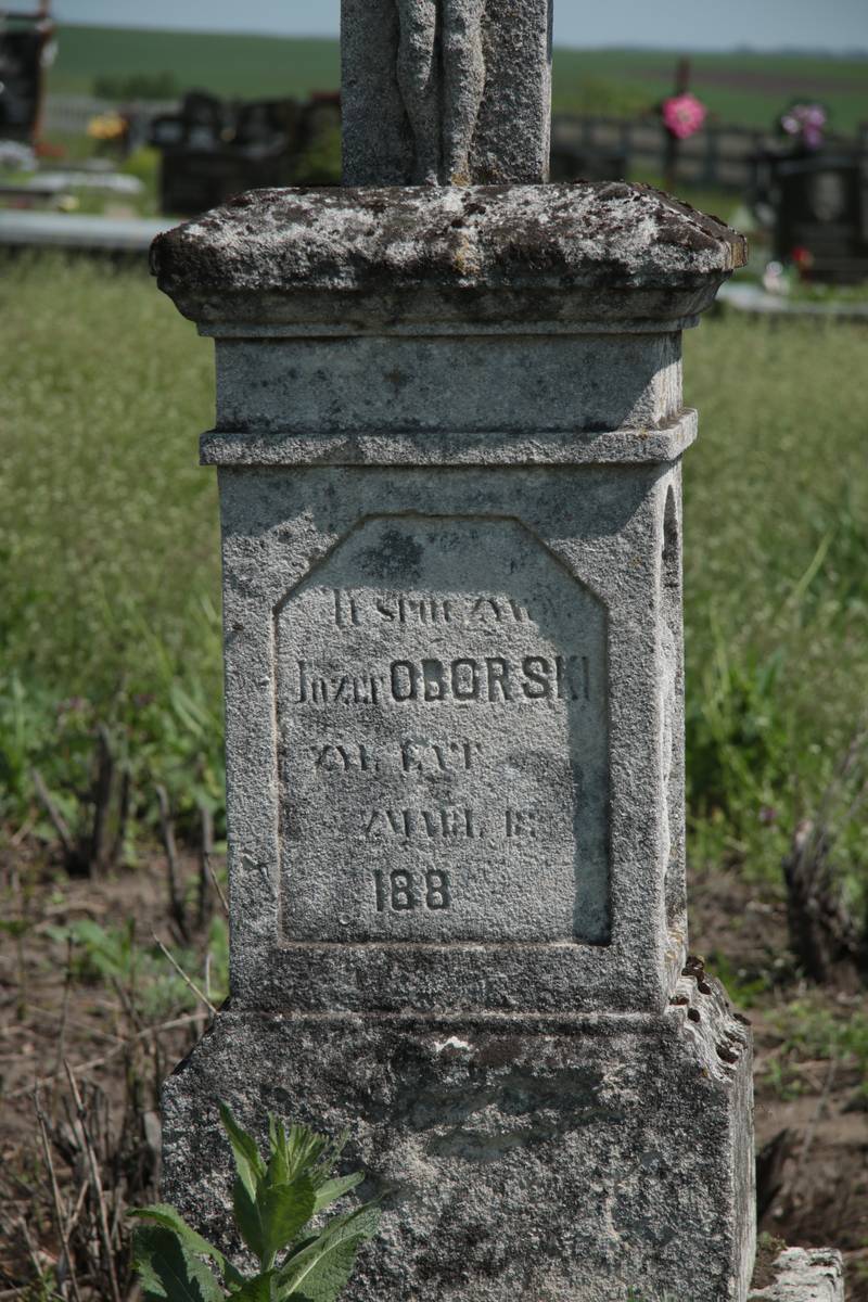 Inscription from the gravestone of Józef Oborski, Czernielow Mazowiecki cemetery, cemetery 1