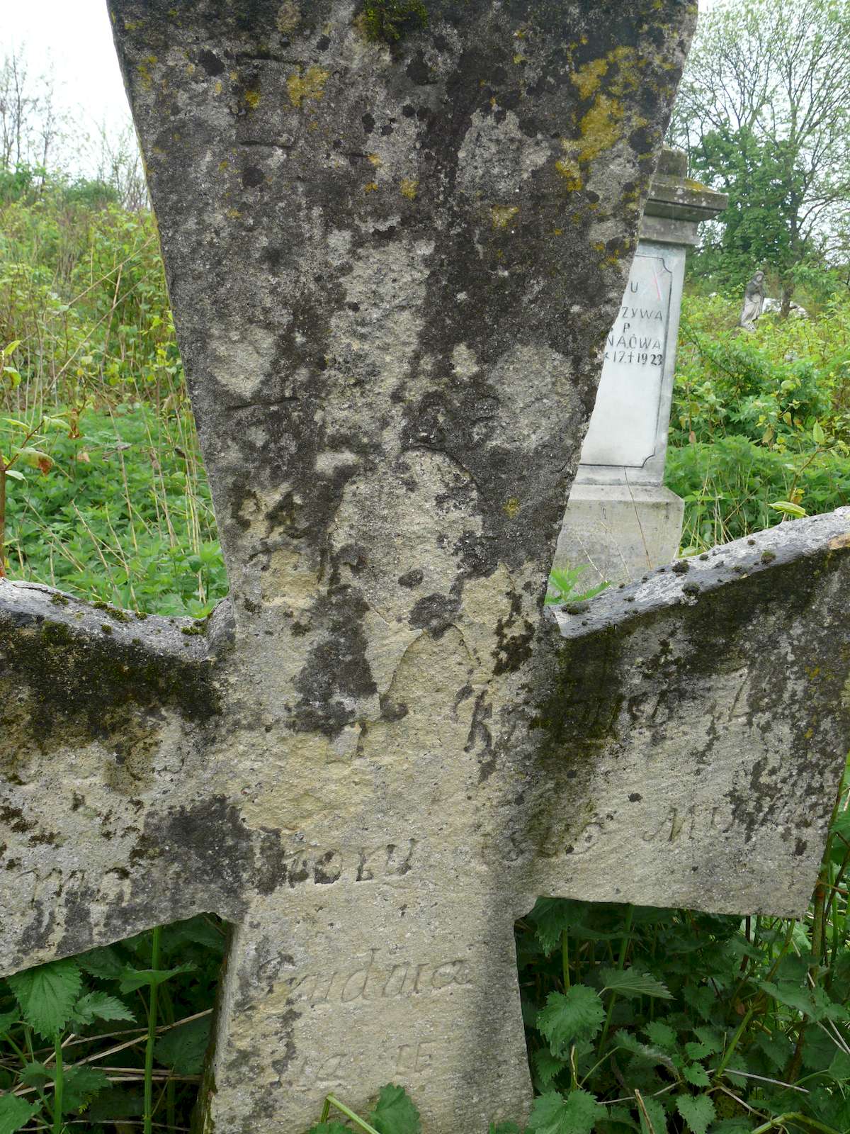 Cross from the gravestone of N.N., cemetery in Oprylovce