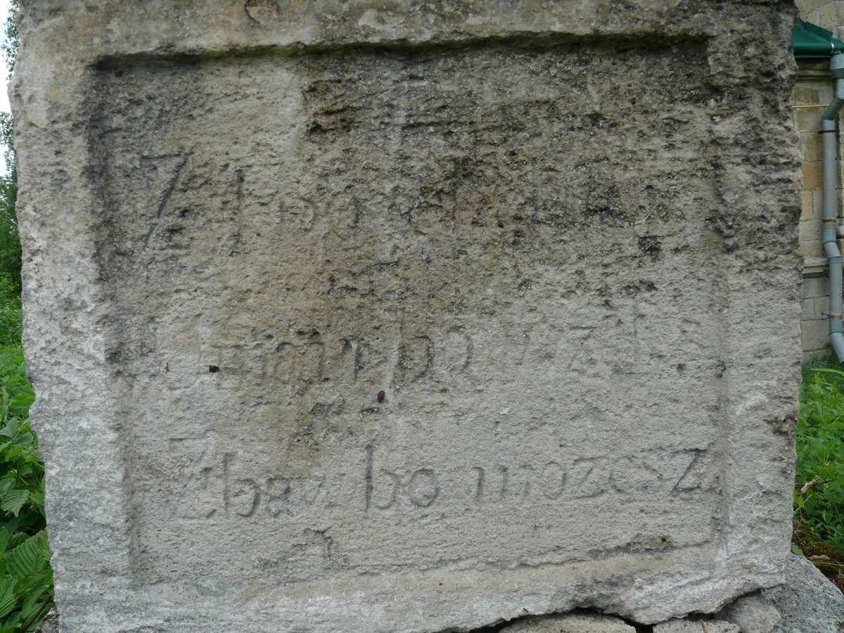 Inscription on the gravestone of Jan N.N, cemetery in Lisieczyce