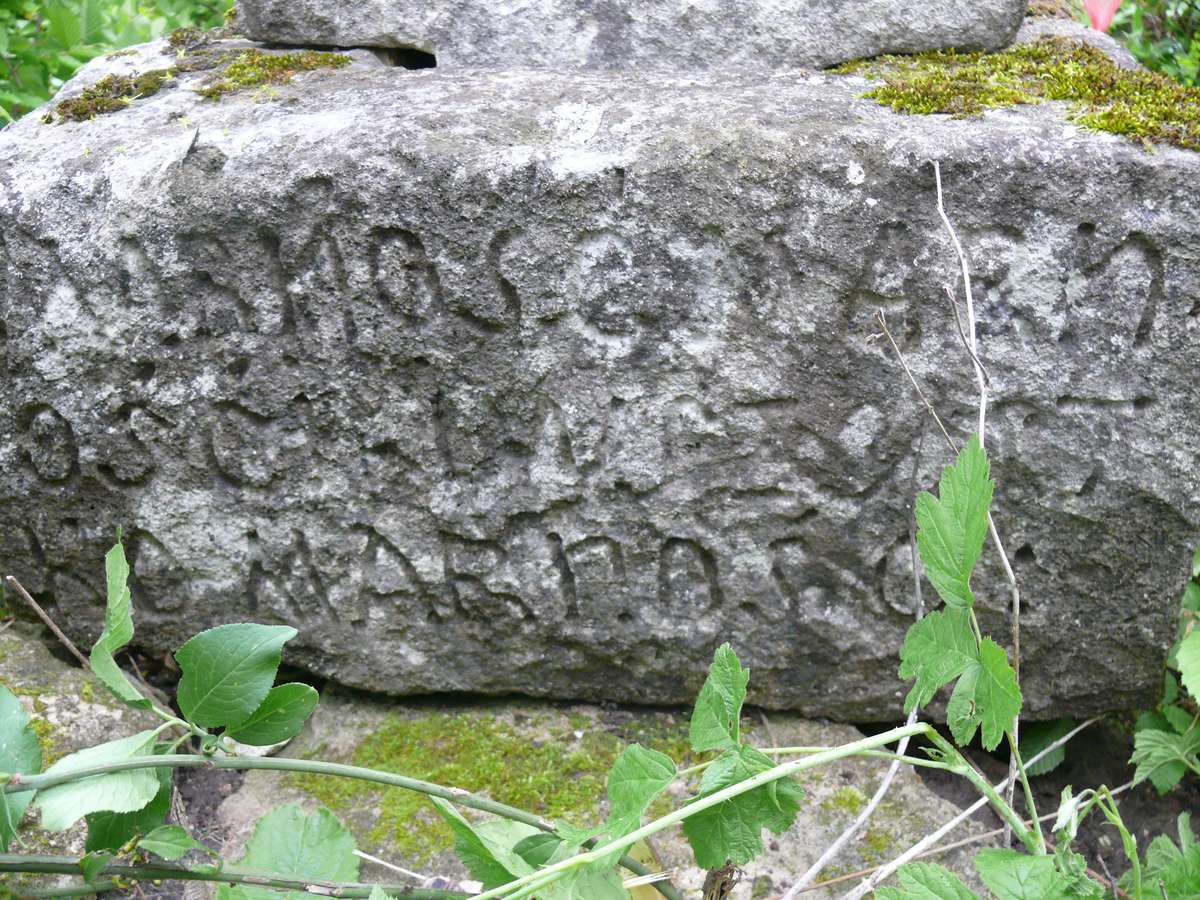 Inskrypcja na nagrobku N.N, cmentarz w Szelpakach