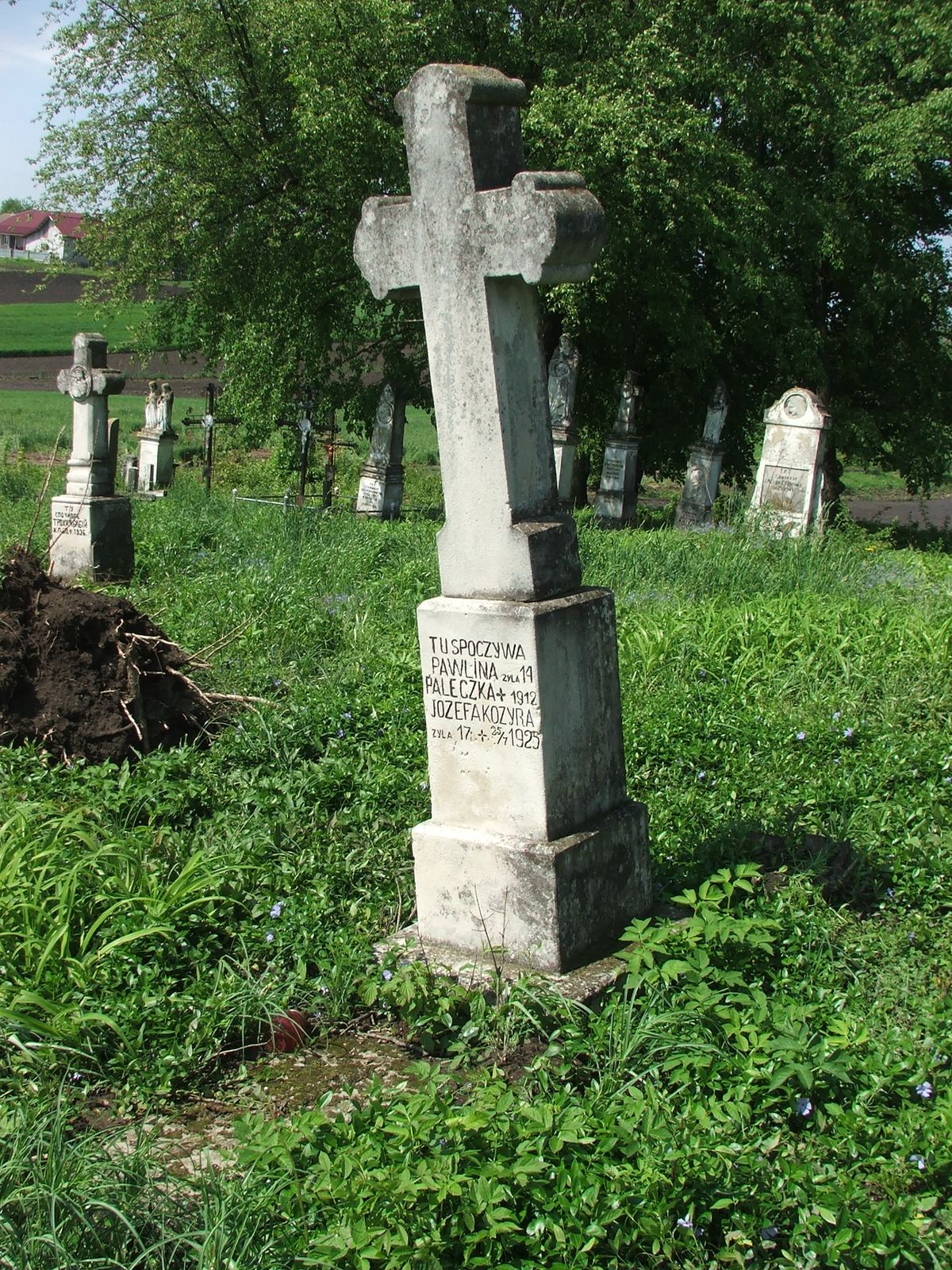 Надгробок Юзефи Козири та Павліни Палецької, цвинтар у Сеняві, 2019 р.