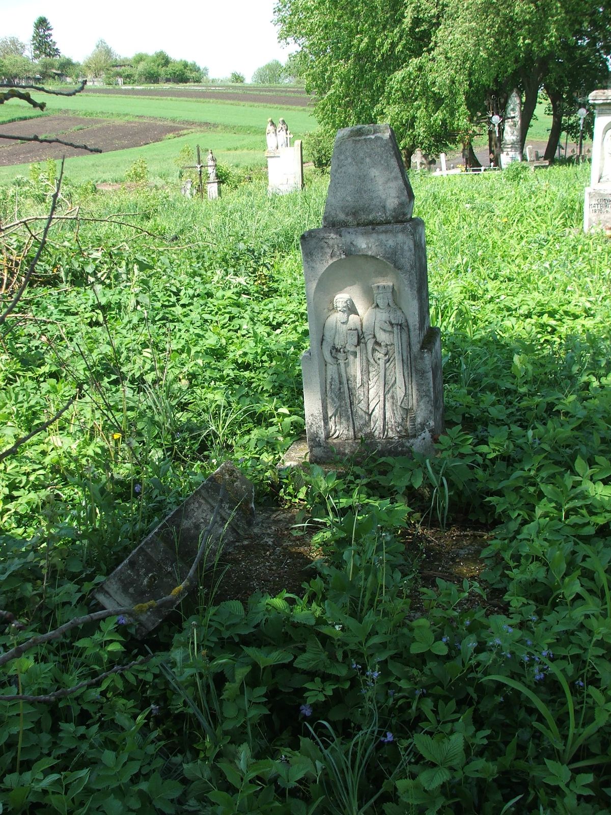 Tombstone of Catherine and Pavel Przysiężniuk, Sieniawa cemetery, 2019