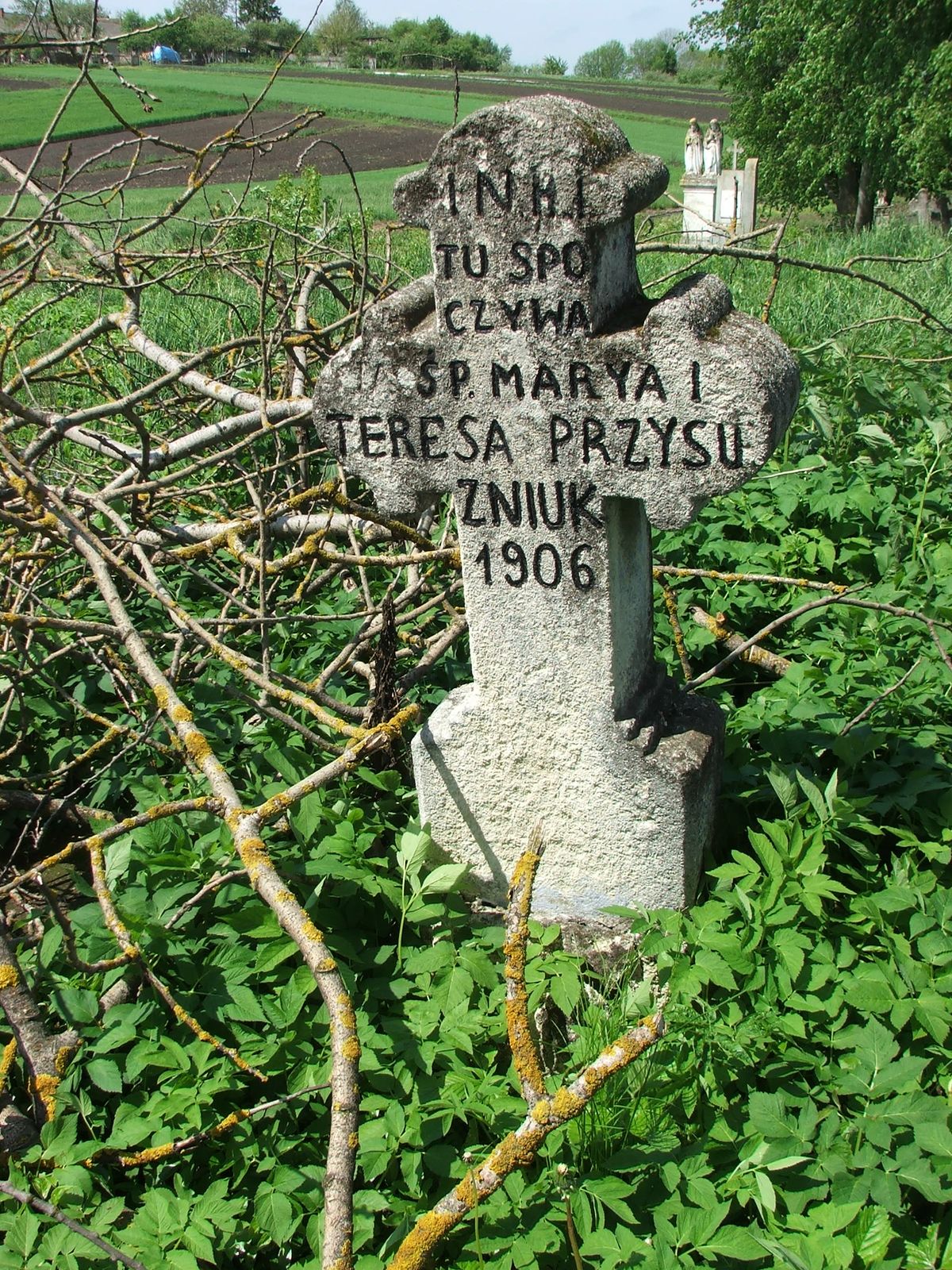 Tombstone of Maria and Teresa Przysuzniuk, Sieniawa cemetery, 2019